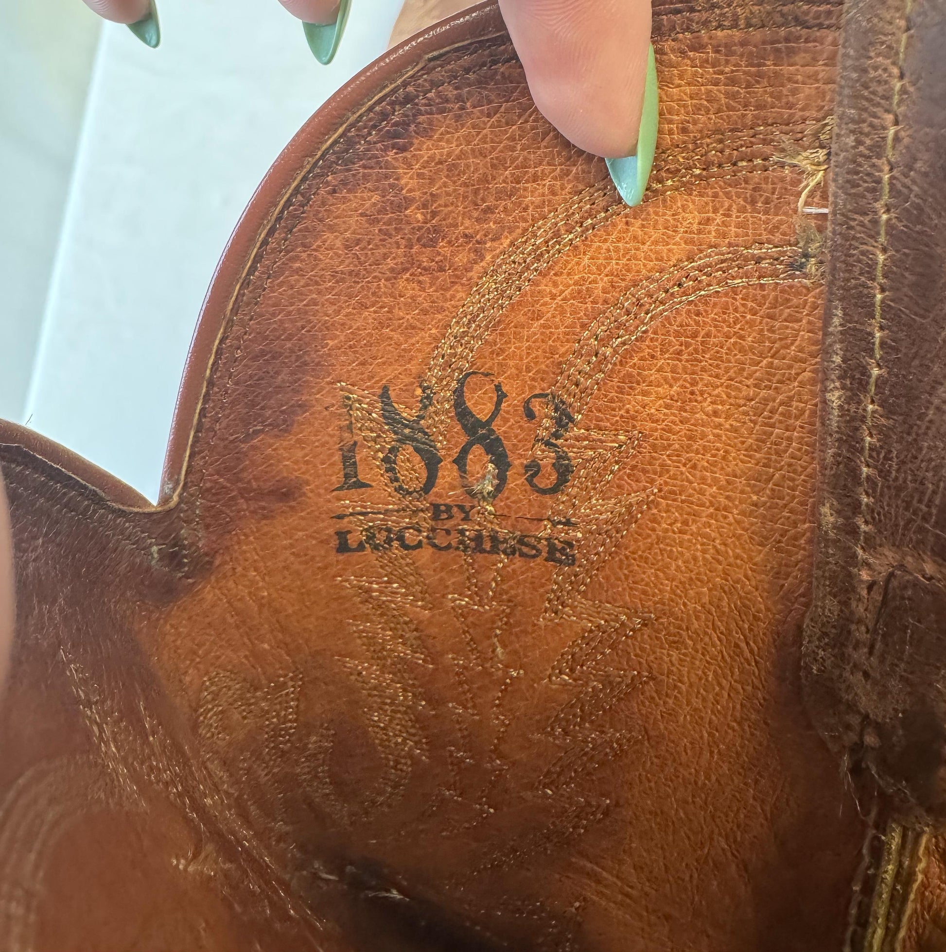 Lucchese 1883 Crayton N1547R Mad Dog Brown Leather Cowboy Boots, Men's Sz. 11D, Vintage Style Western Boots