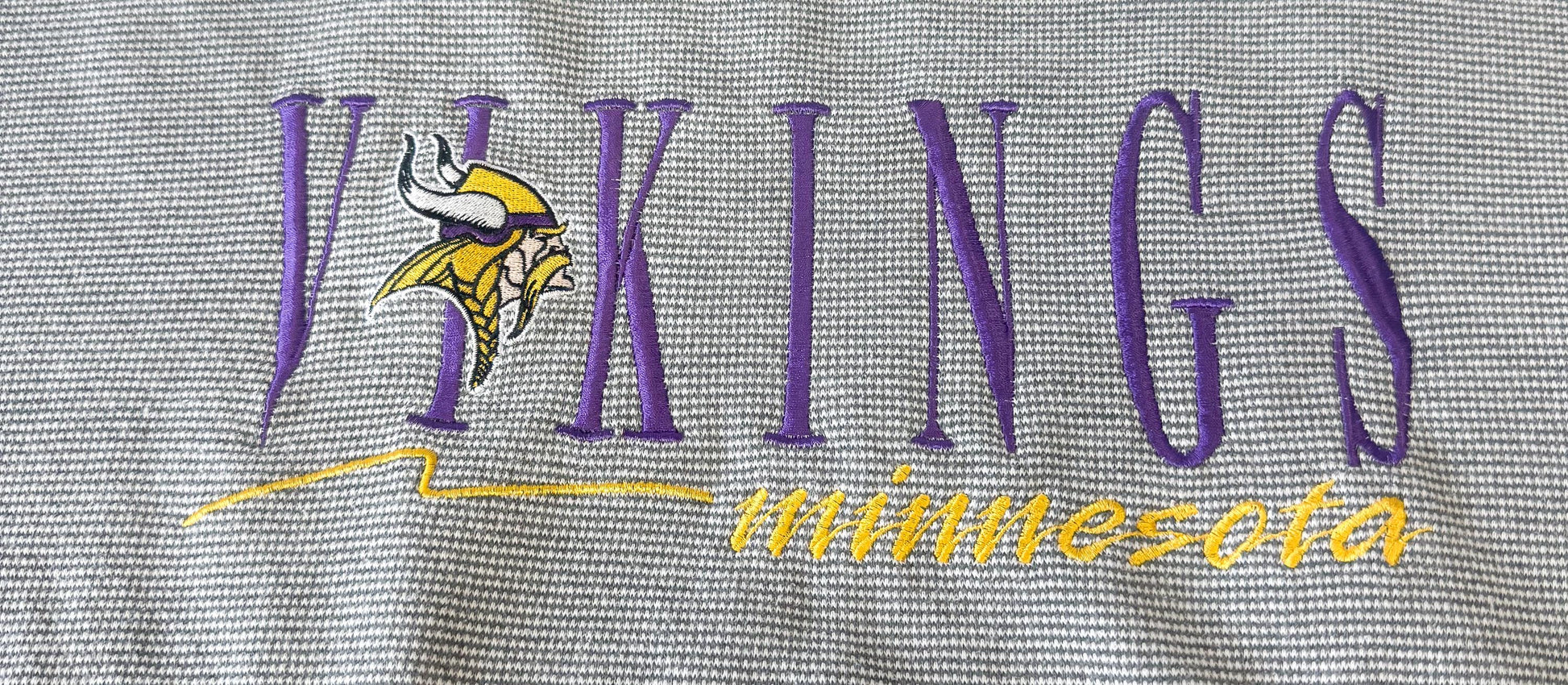 Vintage 90s Minnesota Vikings Gray Embroidered Logo Crewneck Sweater, Men's Sz. L, Vintage NFL Football Apparel