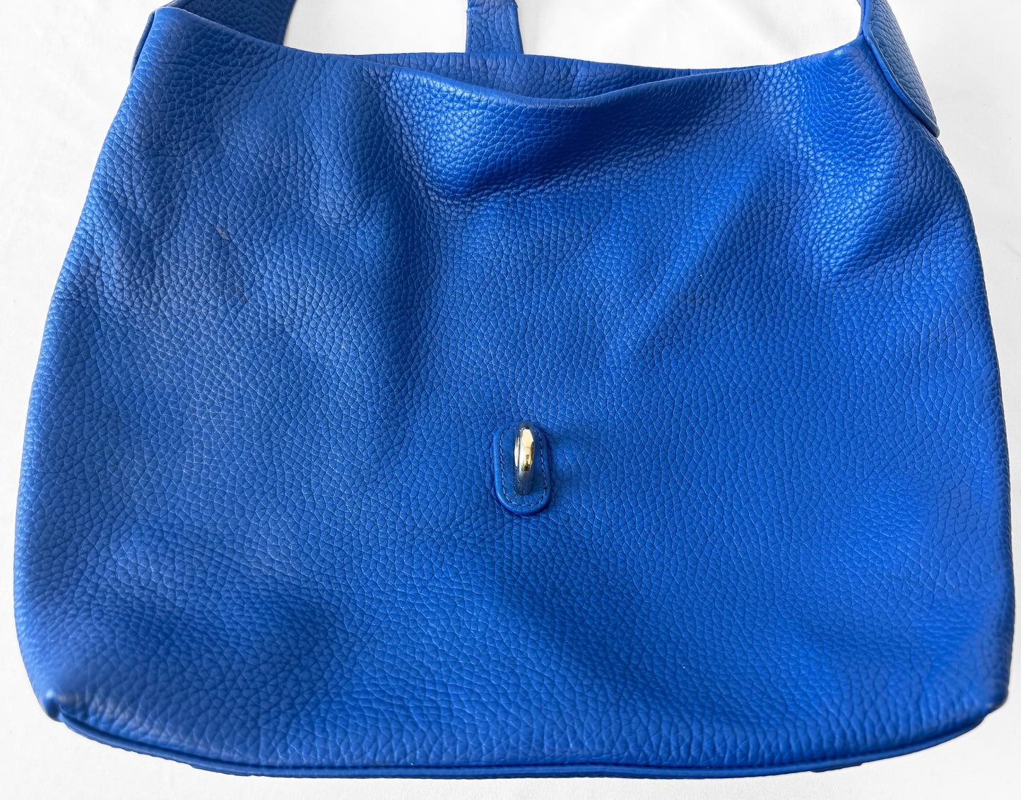 Modern Dooney and Bourke Samba Logo Lock Sac Pebbled Leather Blue Shoulder Bag