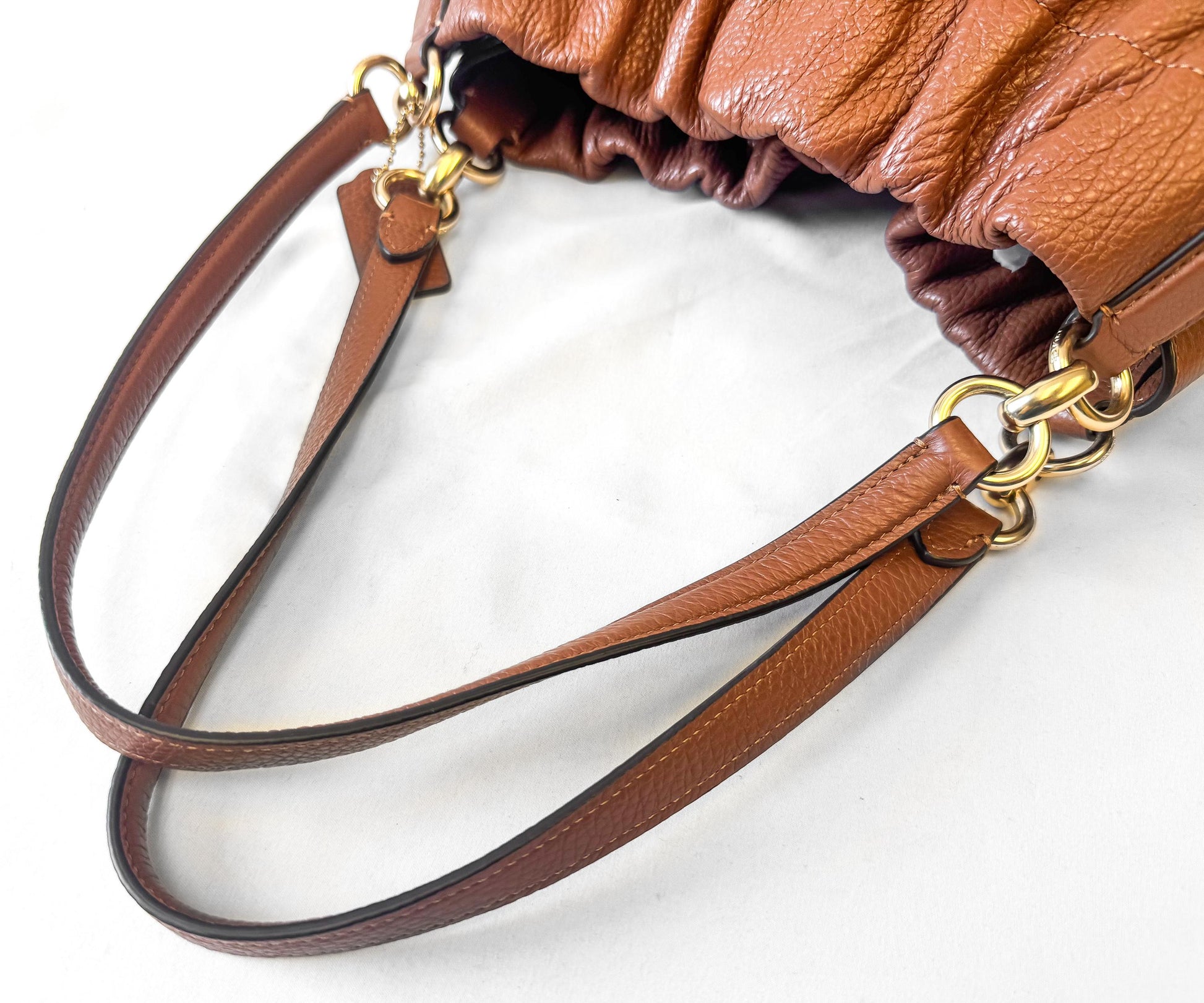 Modern NWOT Coach Maya Redwood Brown Pebbled Leather Shoulder Bag, Style 1454