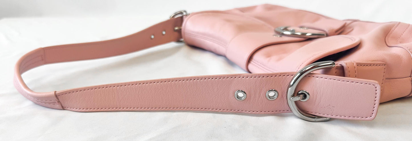 Vintage Y2K Coach Soho Medium Baby Pink Leather Shoulder Bag, Style 9248, 00s Rare Collectors Coach Purse