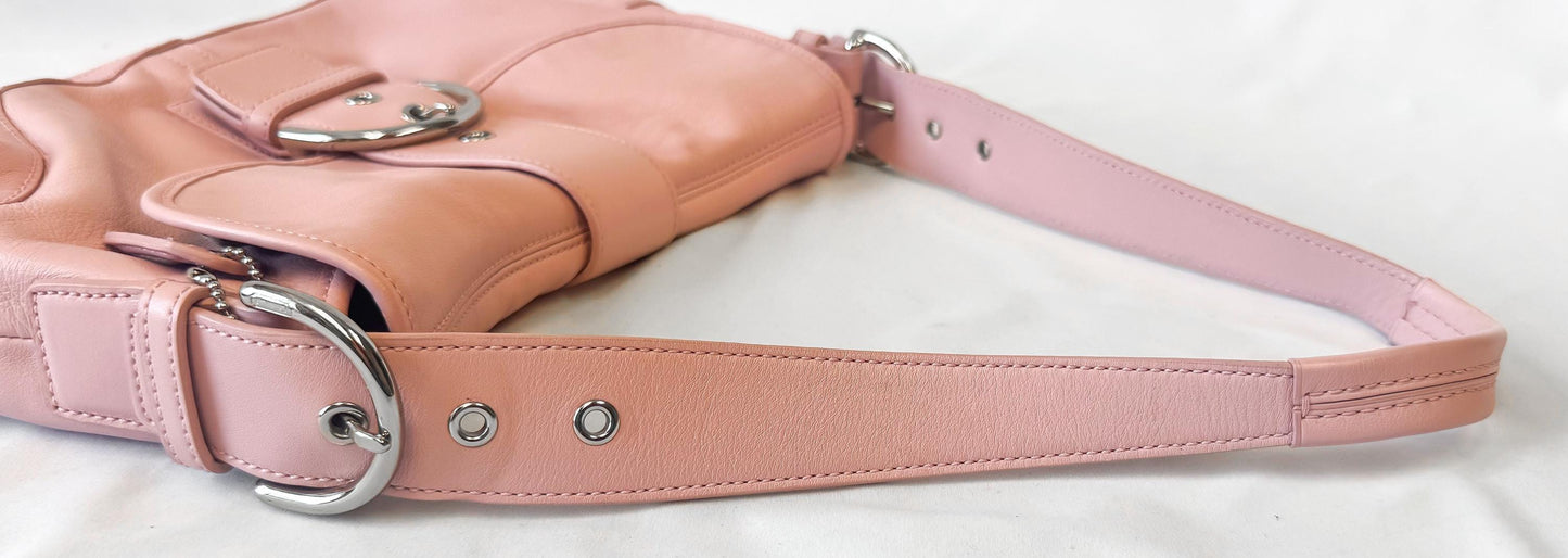 Vintage Y2K Coach Soho Medium Baby Pink Leather Shoulder Bag, Style 9248, 00s Rare Collectors Coach Purse