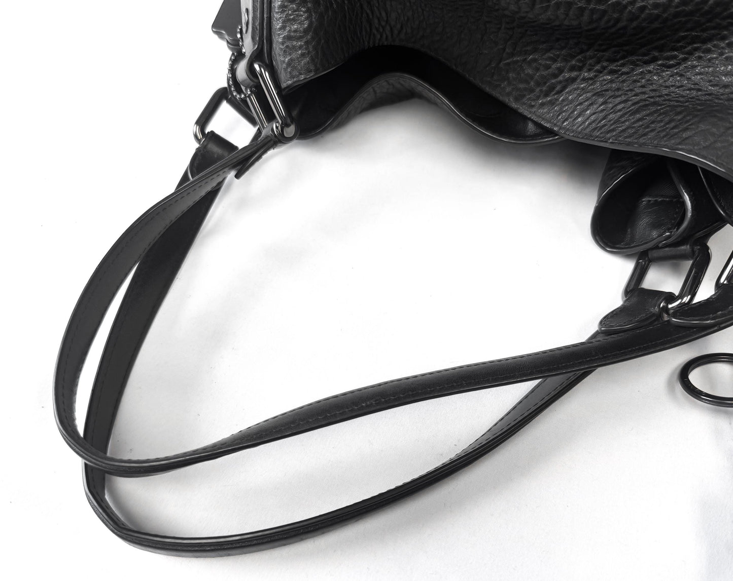 Modern Coach Edie 42 Black Leather Suede Slouchy Shoulder Bag, Style 57647
