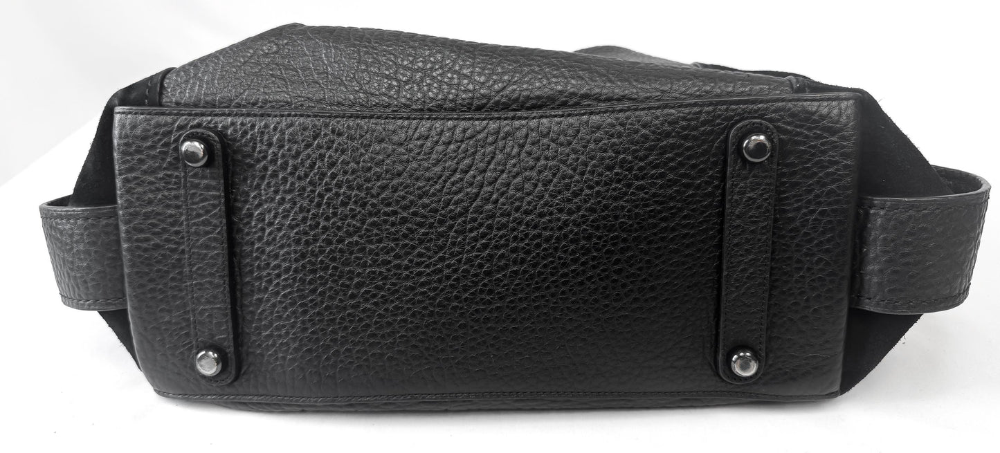 Modern Coach Edie 42 Black Leather Suede Slouchy Shoulder Bag, Style 57647