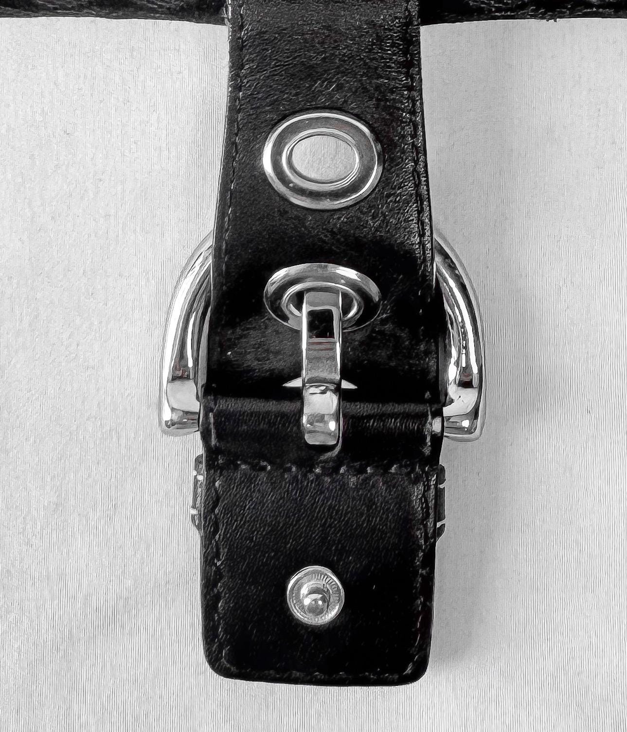 Y2K Vintage Coach Soho Signature Buckle Black Canvas Leather Wallet