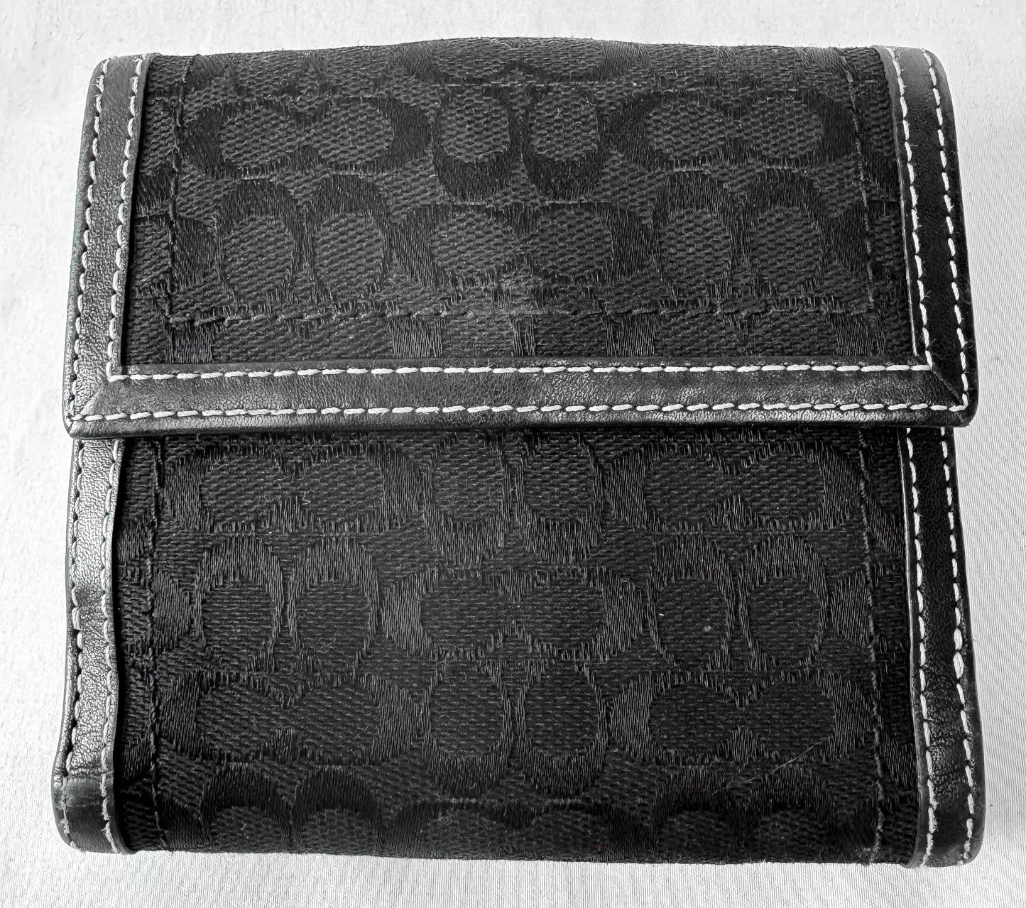 Y2K Vintage Coach Soho Signature Buckle Black Canvas Leather Wallet