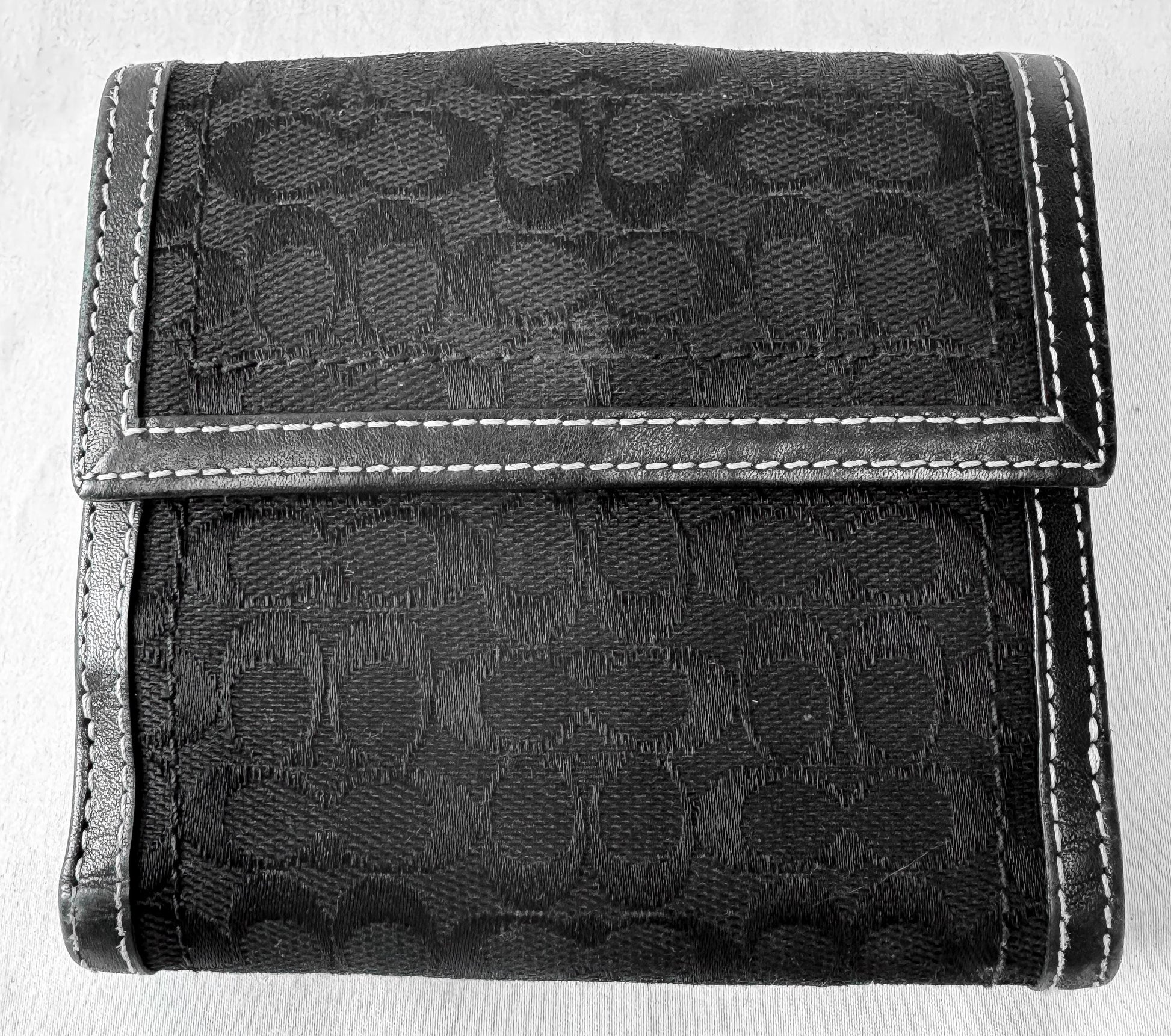 Y2K Vintage Coach Soho Signature Buckle Black Canvas Leather Wallet