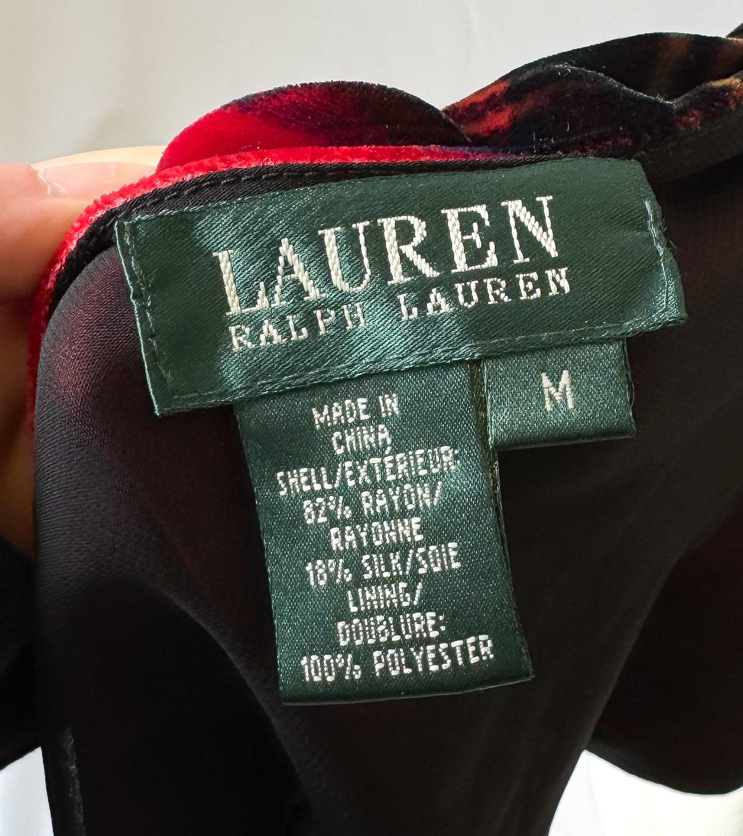 NWT Ralph Lauren Red Plaid Velvet Fringe Detail Halter Top, Sz. M