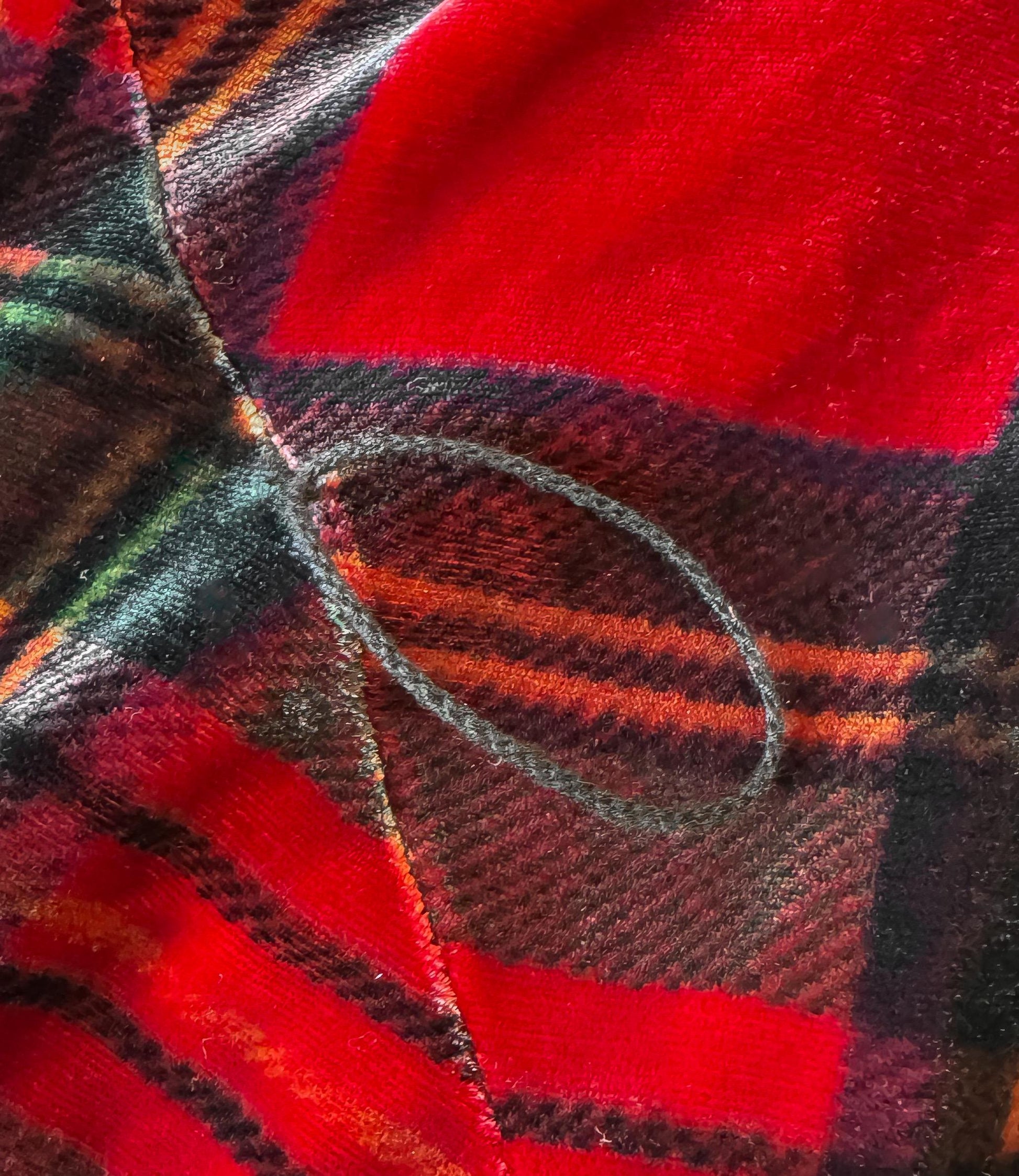 NWT Ralph Lauren Red Plaid Velvet Fringe Detail Halter Top, Sz. M