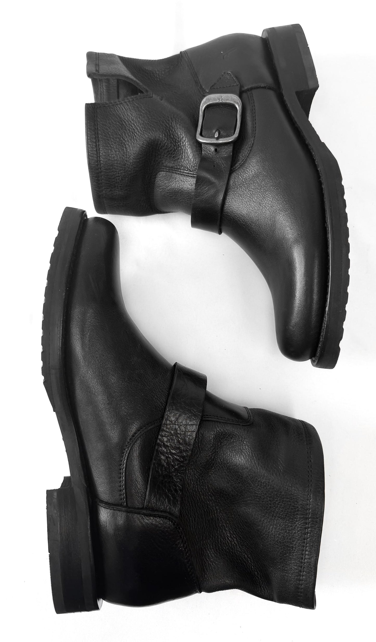 Vintage Style Frye Veronica Flex Black Leather Ankle Booties, Women's Sz. 9B