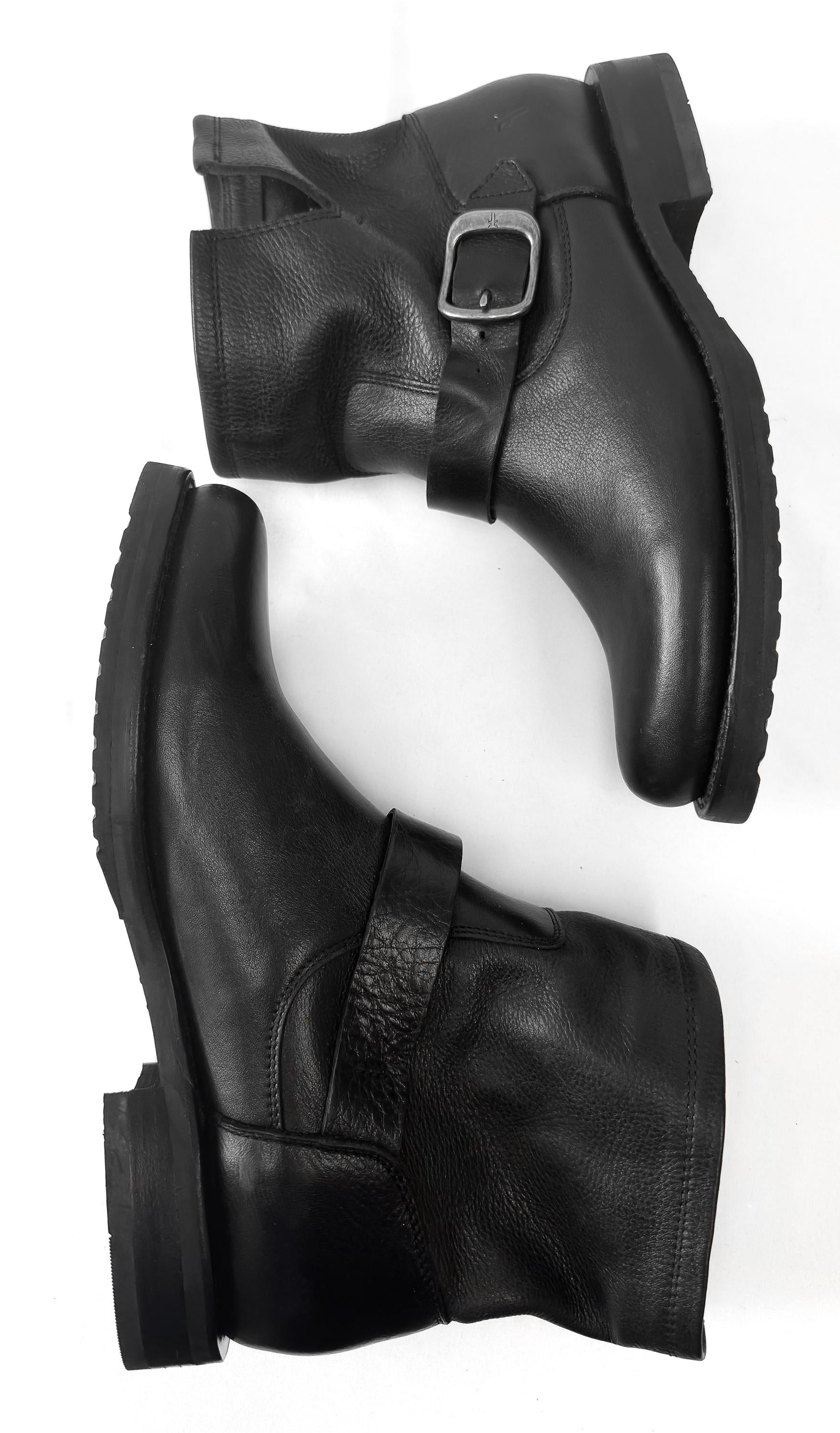 Vintage Style Frye Veronica Flex Black Leather Ankle Booties, Women's Sz. 9B