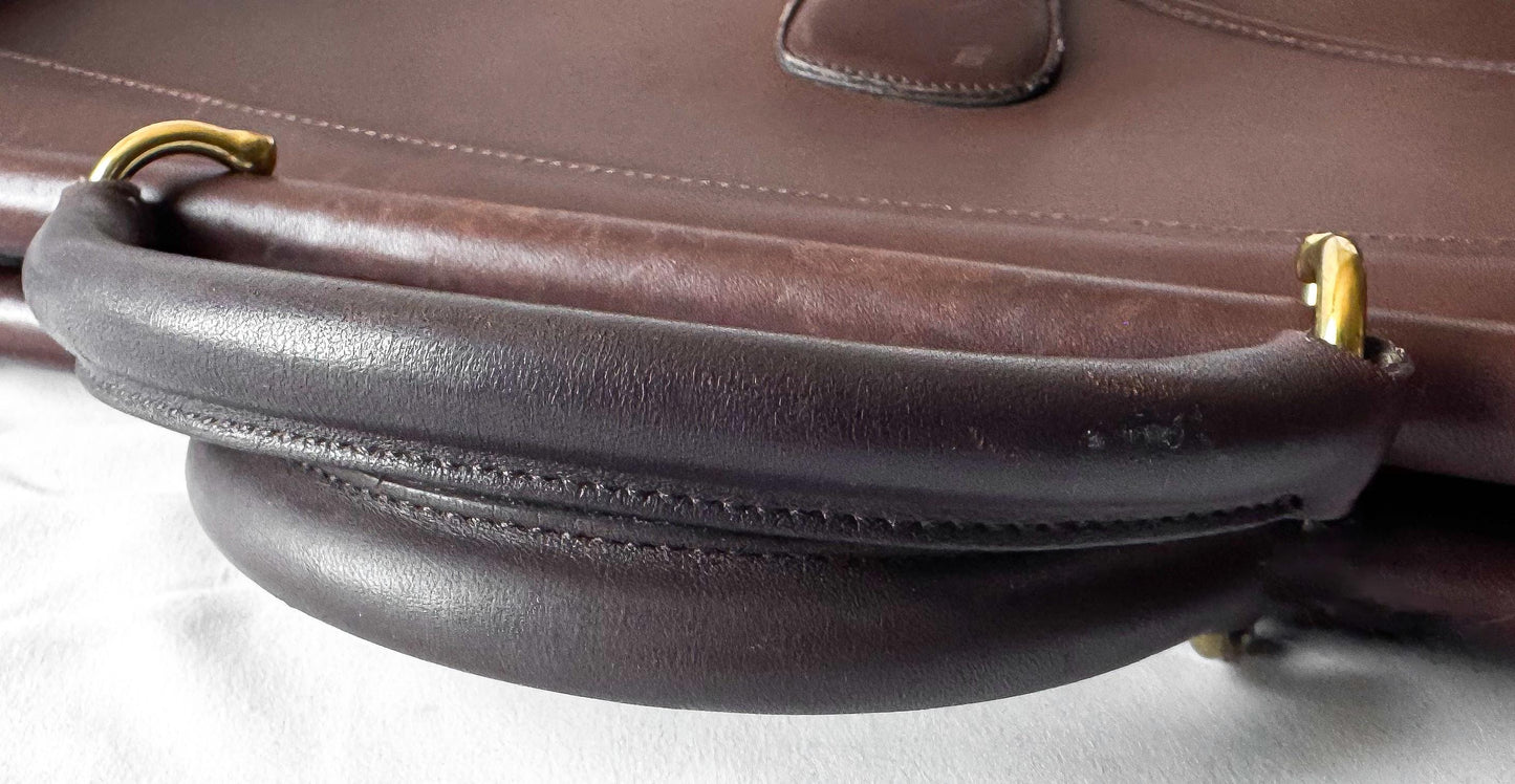 90s Coach Lenox Mahognany Brown Leather Briefcase with Detachable Crossbody Strap, Style 5213