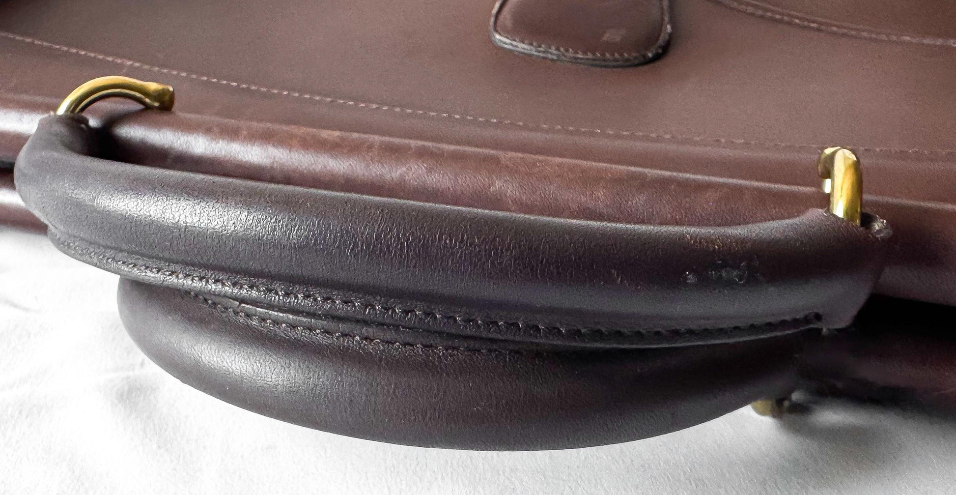 90s Coach Lenox Mahognany Brown Leather Briefcase with Detachable Crossbody Strap, Style 5213