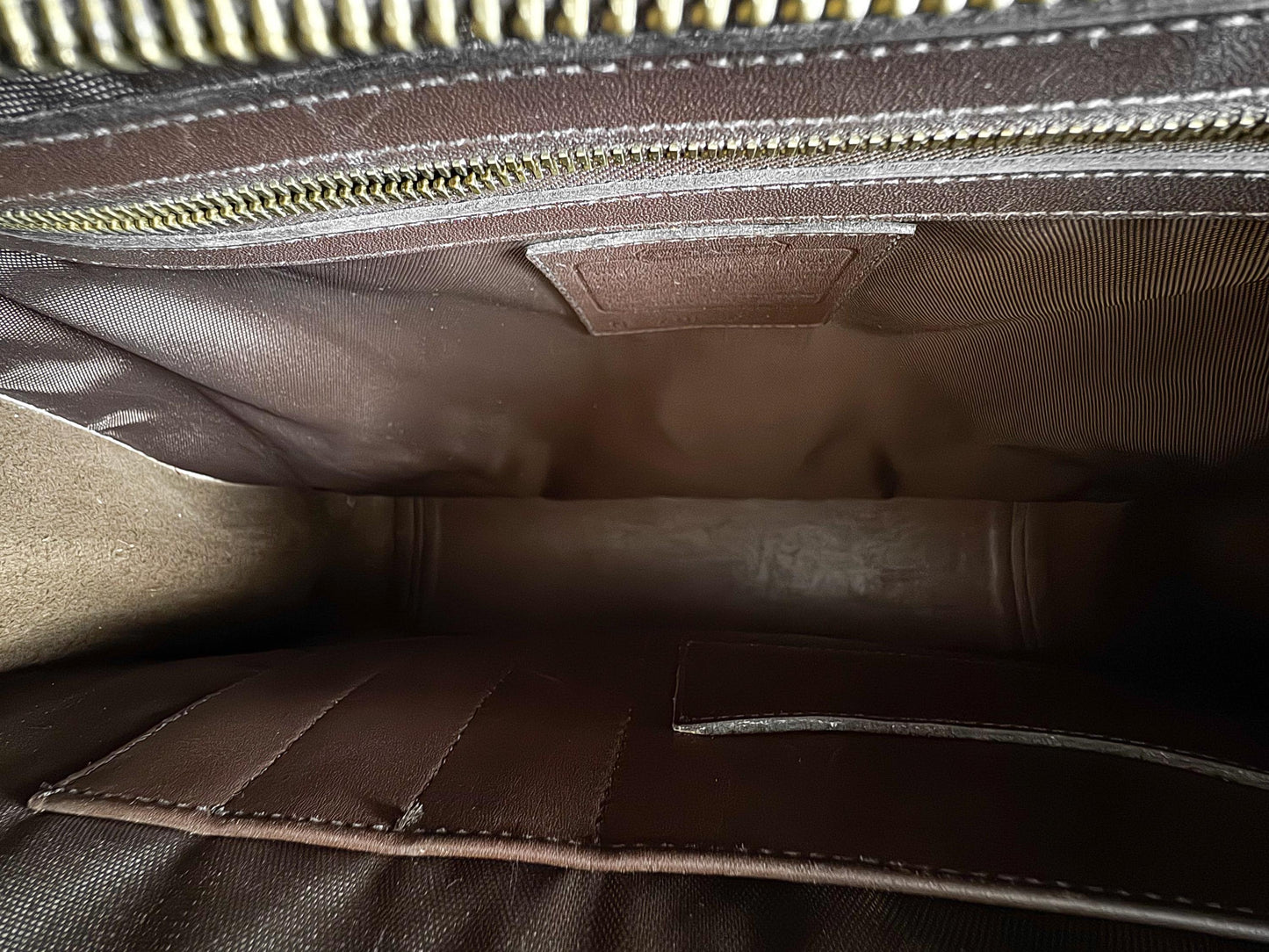 90s Coach Lenox Mahognany Brown Leather Briefcase with Detachable Crossbody Strap, Style 5213