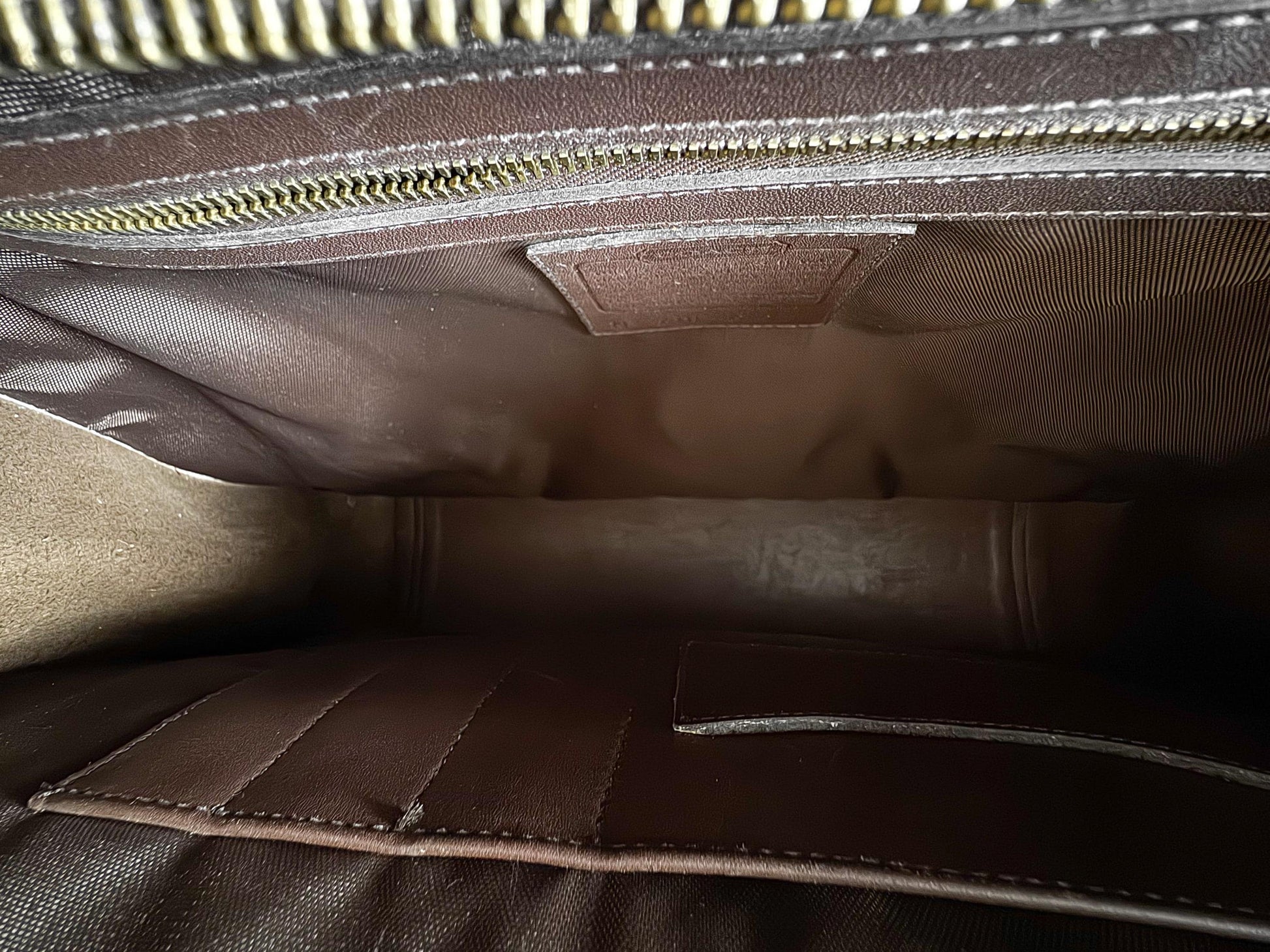 90s Coach Lenox Mahognany Brown Leather Briefcase with Detachable Crossbody Strap, Style 5213