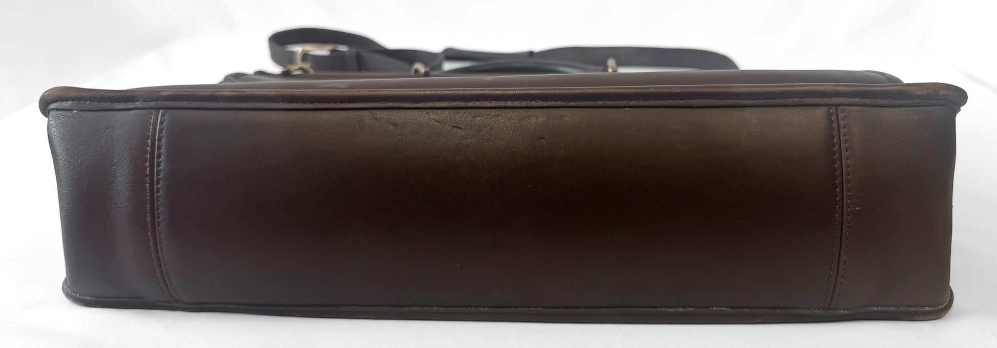 90s Coach Lenox Mahognany Brown Leather Briefcase with Detachable Crossbody Strap, Style 5213