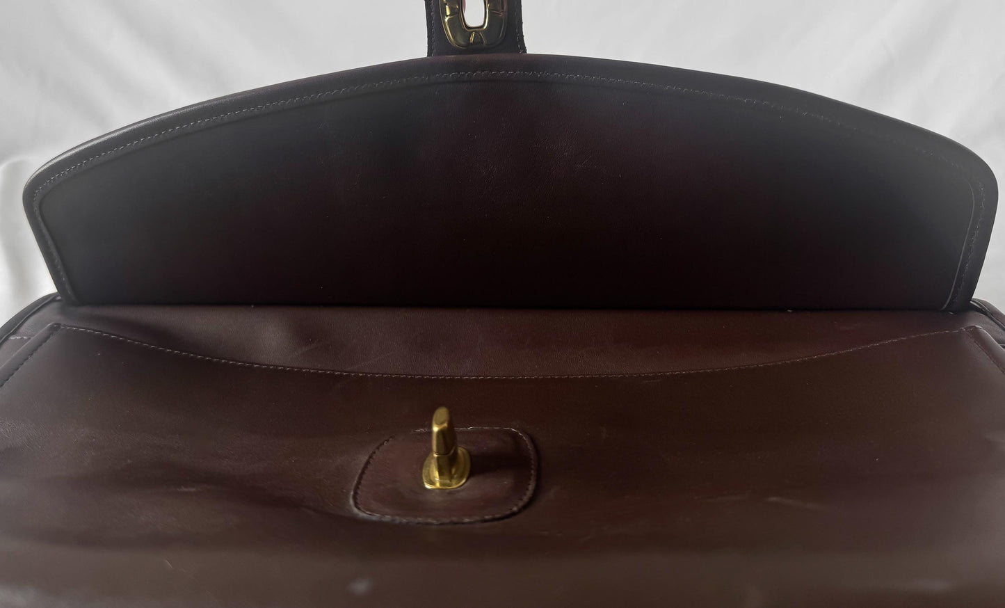 90s Coach Lenox Mahognany Brown Leather Briefcase with Detachable Crossbody Strap, Style 5213