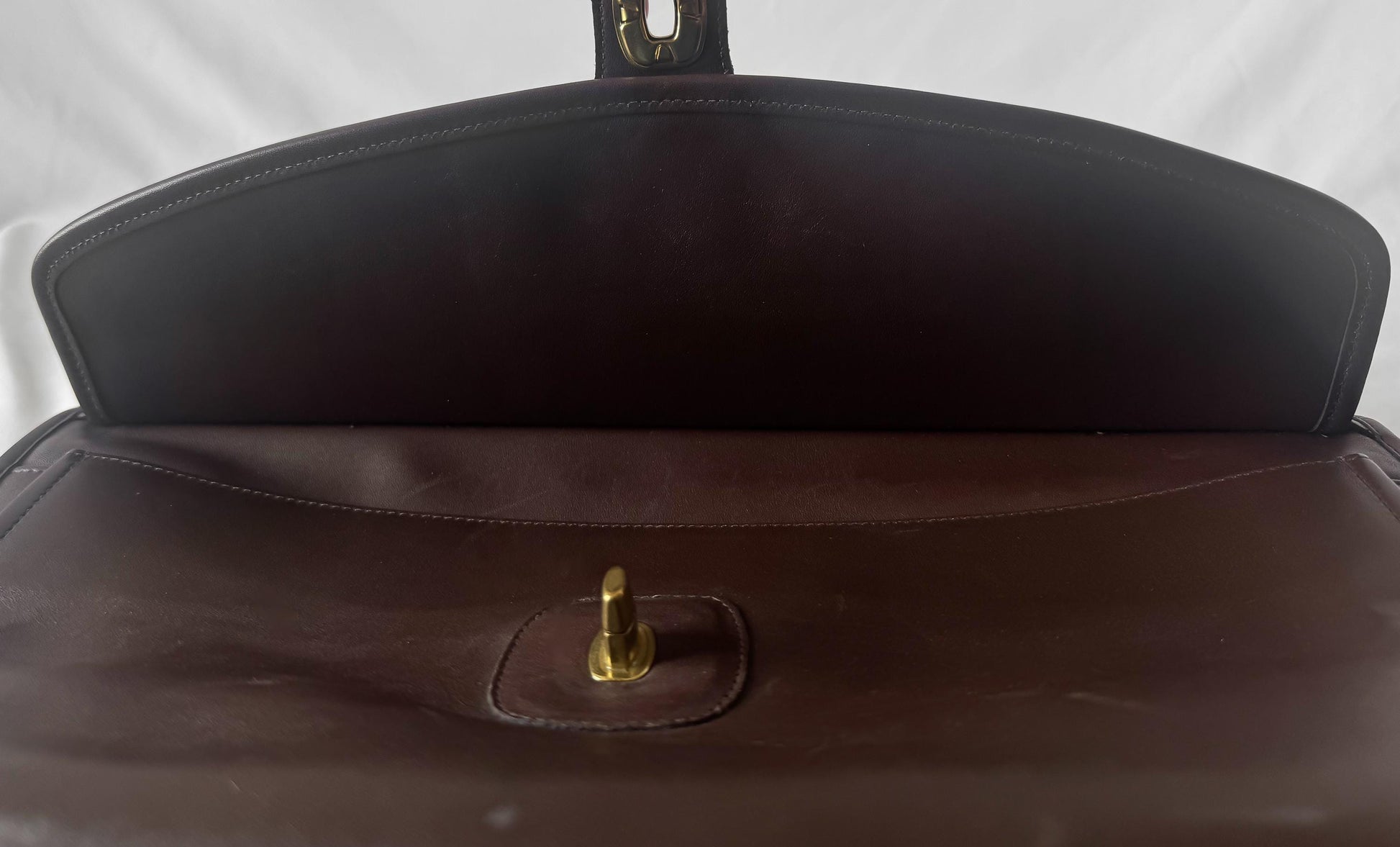 90s Coach Lenox Mahognany Brown Leather Briefcase with Detachable Crossbody Strap, Style 5213