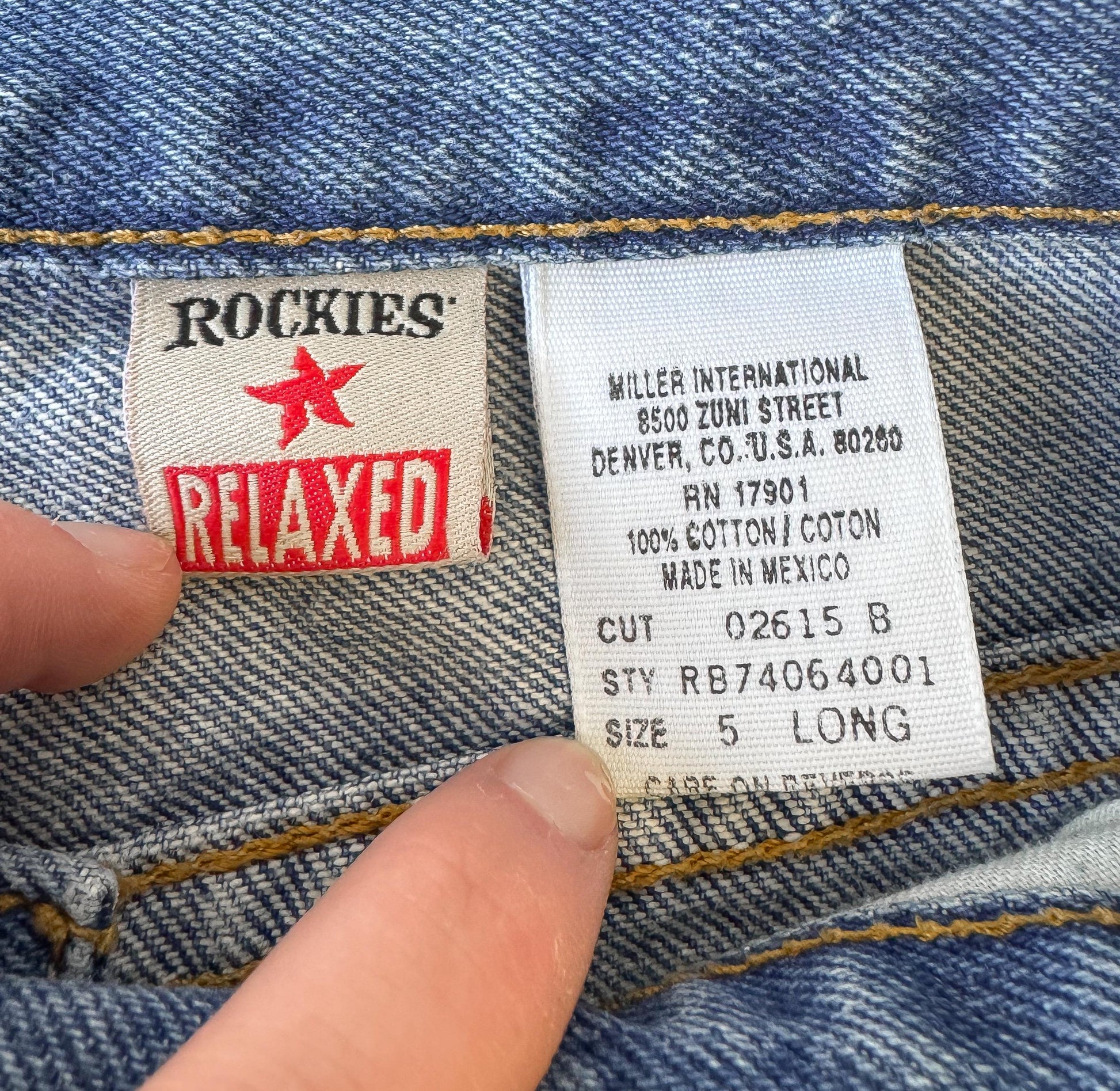 Vintage Rockies Medium Wash Mid Rise Tapered Mom Jeans, Sz. 28" x 34", Vintage Western Jeans