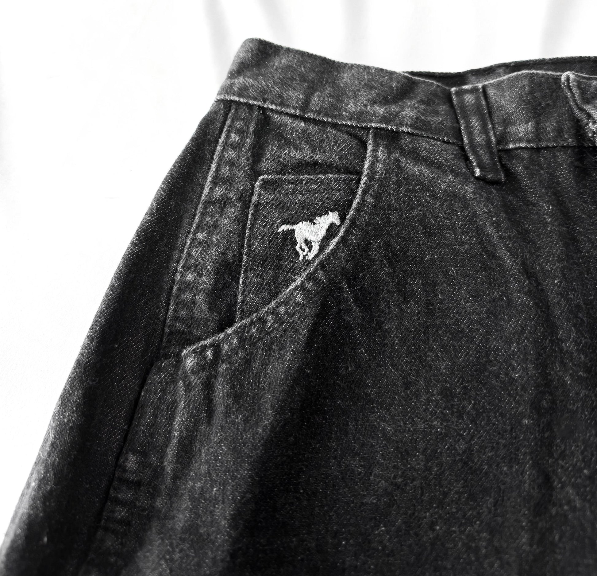 Vintage Wrangler Black Faded Single Pocket Tapered Denim Jeans, Sz. 28" x 30.5", Vintage Western Jeans