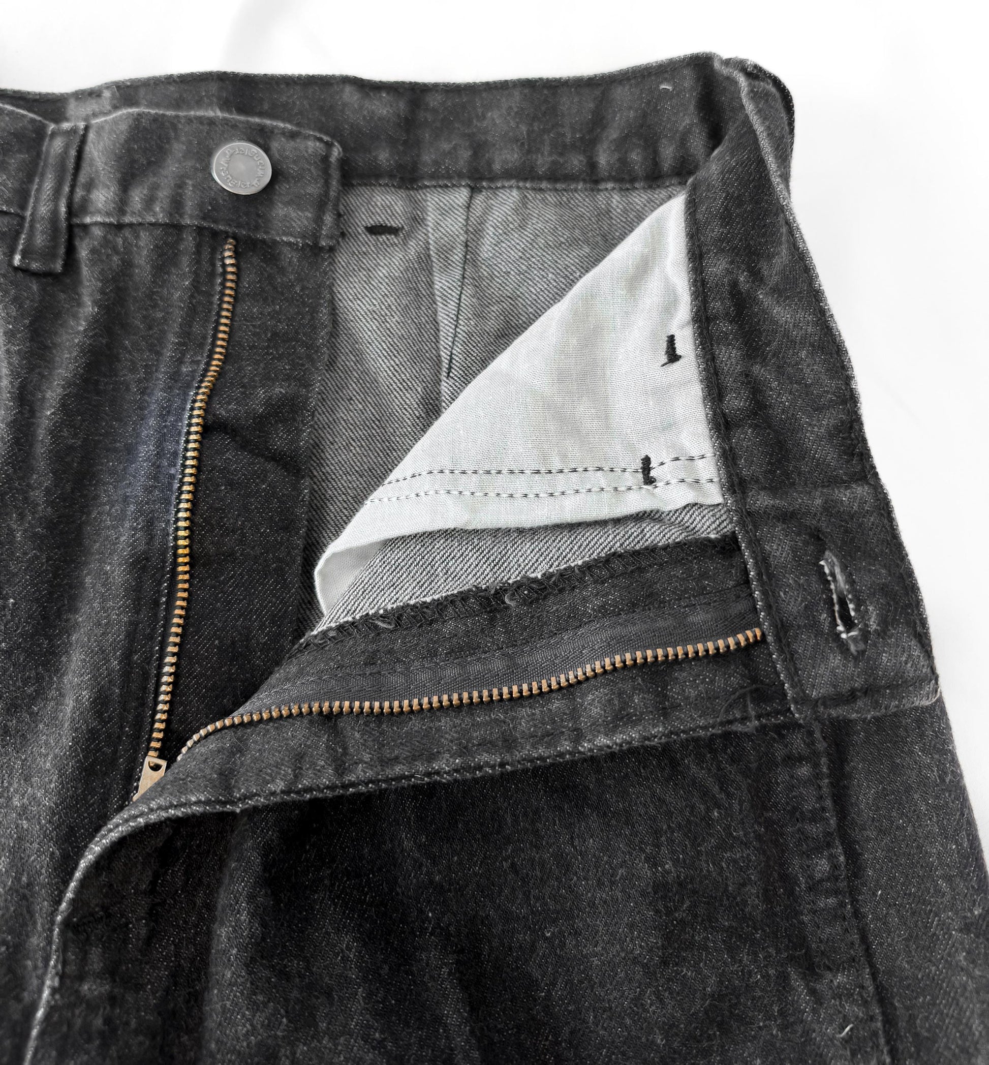 Vintage Wrangler Black Faded Single Pocket Tapered Denim Jeans, Sz. 28" x 30.5", Vintage Western Jeans