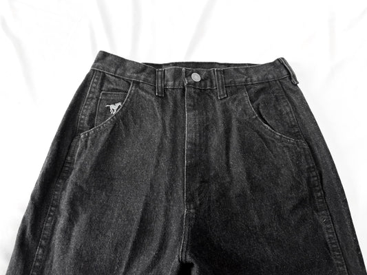 Vintage Wrangler Black Faded Single Pocket Tapered Denim Jeans, Sz. 28" x 30.5", Vintage Western Jeans