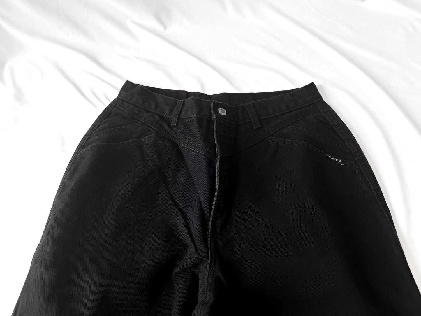 Vintage Rockies Black Tapered High Rise Jeans, Sz. 31" x 36", Vintage Western Style Jeans