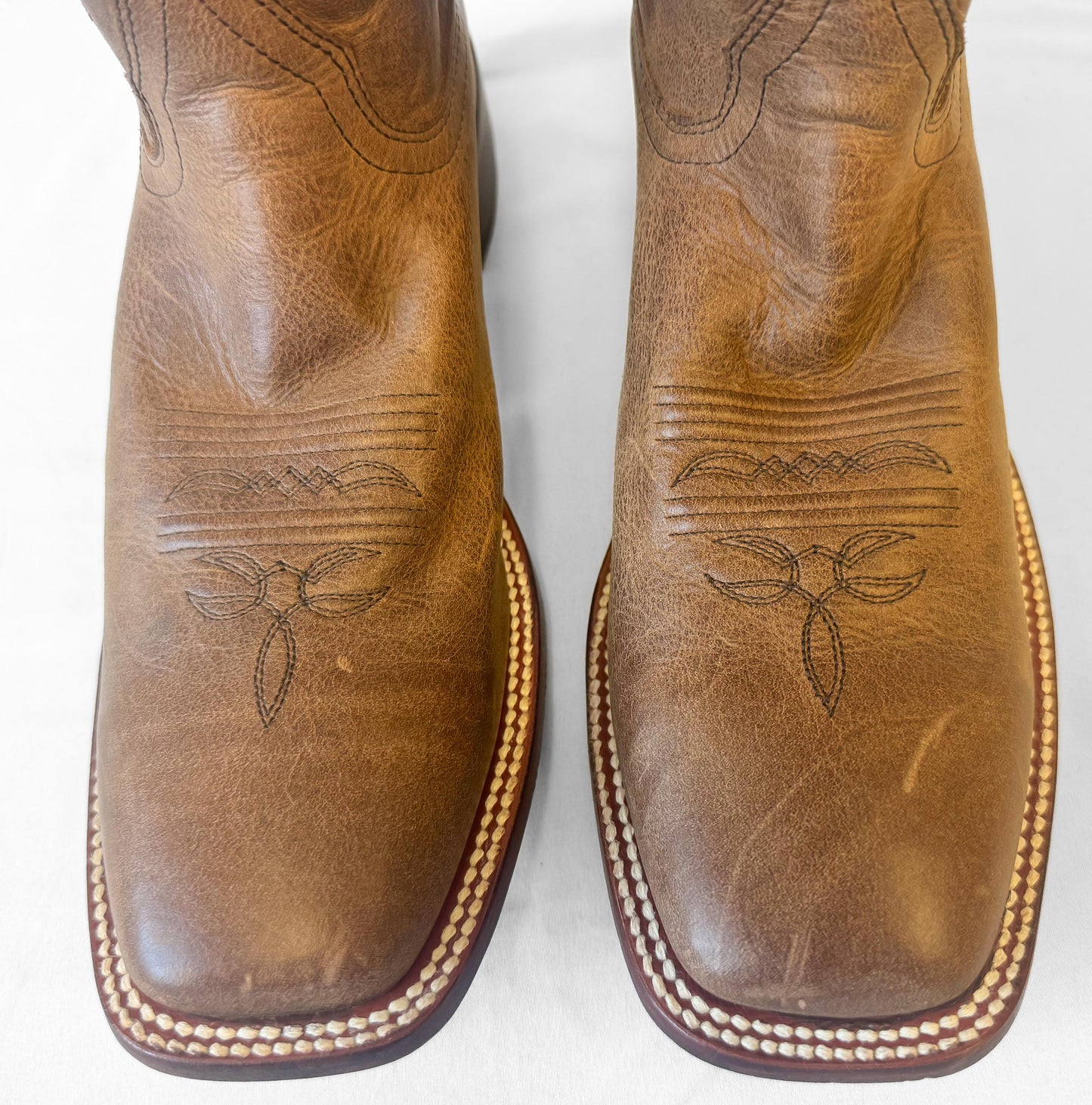 Shyanne Jeannie Brown Leather Square Toe Cowboy Boots, Women's Sz. 9.5B, Western Festival Cowgirl Boots