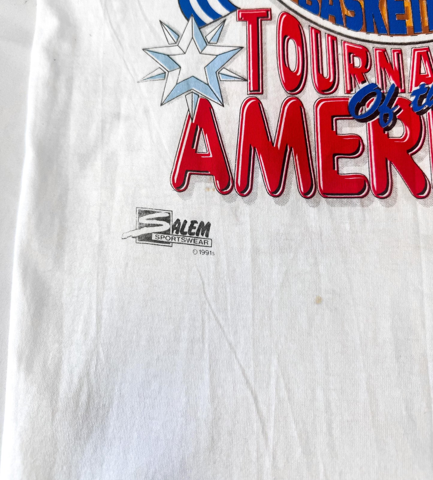 Vintage 1992 Olympic Dream Team Barcelona "America's Team" NBA Tee Shirt, Men's Sz. M, Vintage Retro NBA Sportswear Shirt