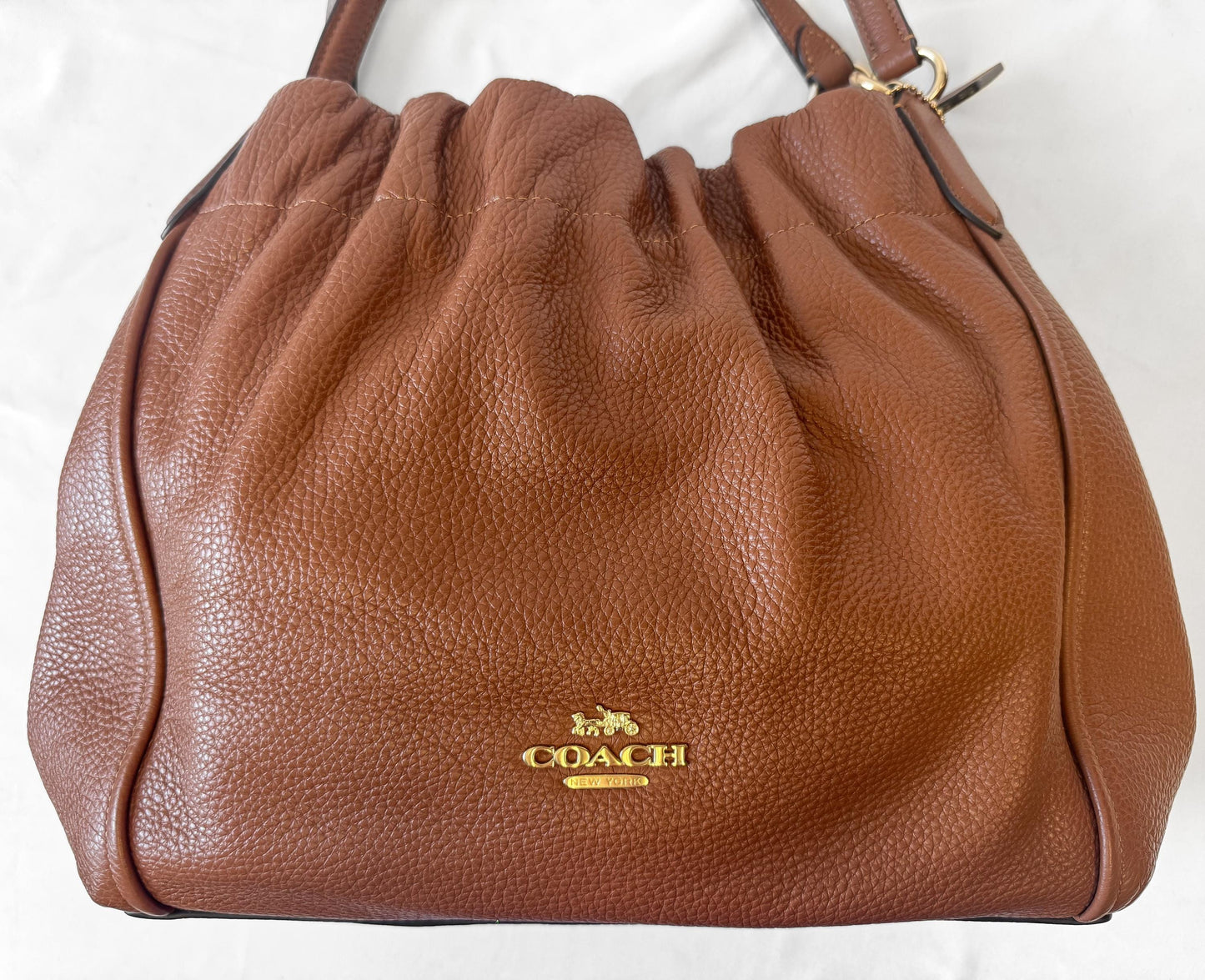 Modern NWOT Coach Maya Redwood Brown Pebbled Leather Shoulder Bag, Style 1454