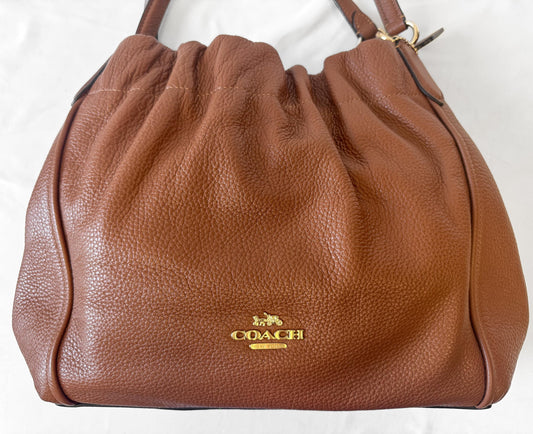 Modern NWOT Coach Maya Redwood Brown Pebbled Leather Shoulder Bag, Style 1454