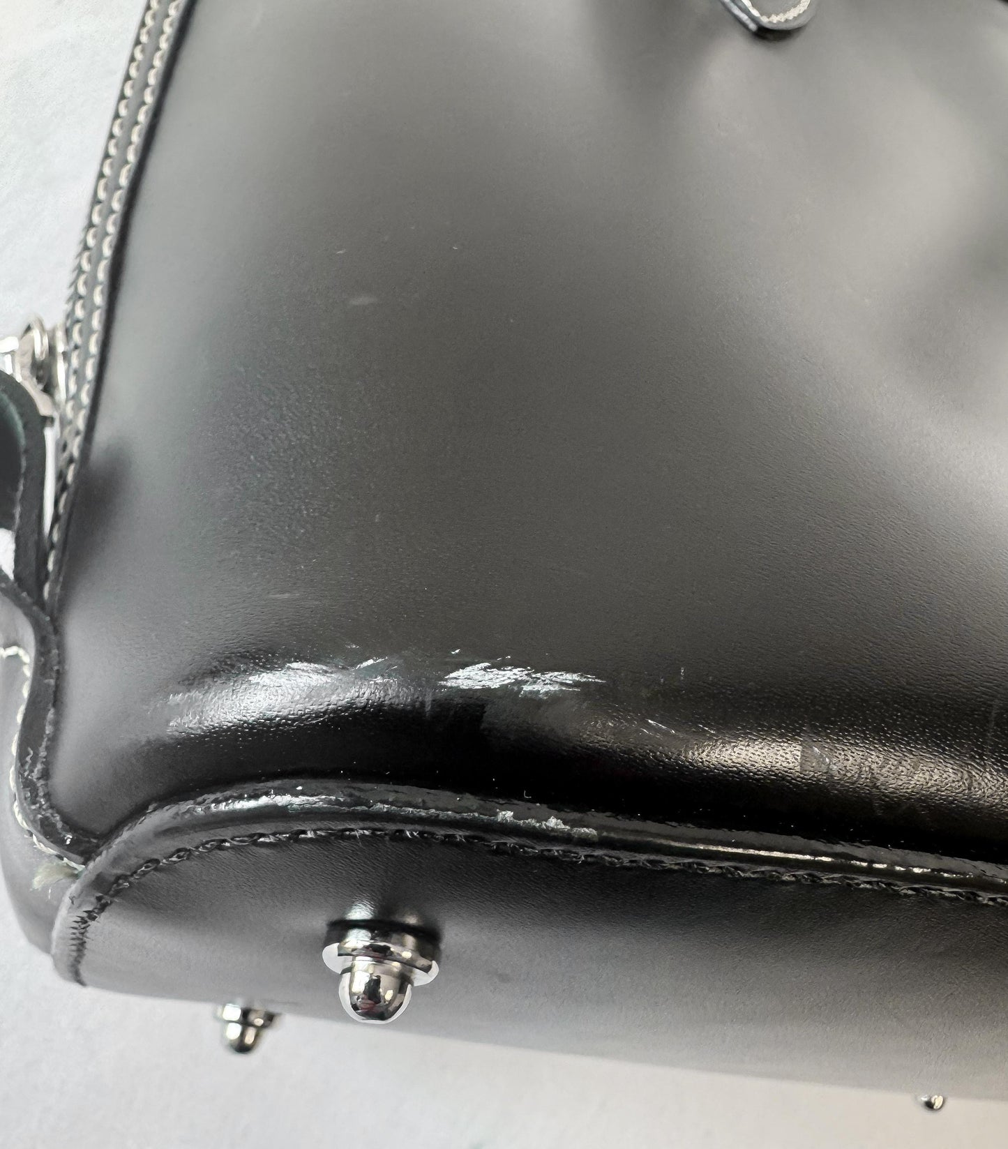 Vintage Dooney and Bourke Toiny Black Smooth Leather Satchel Top Handle Bag