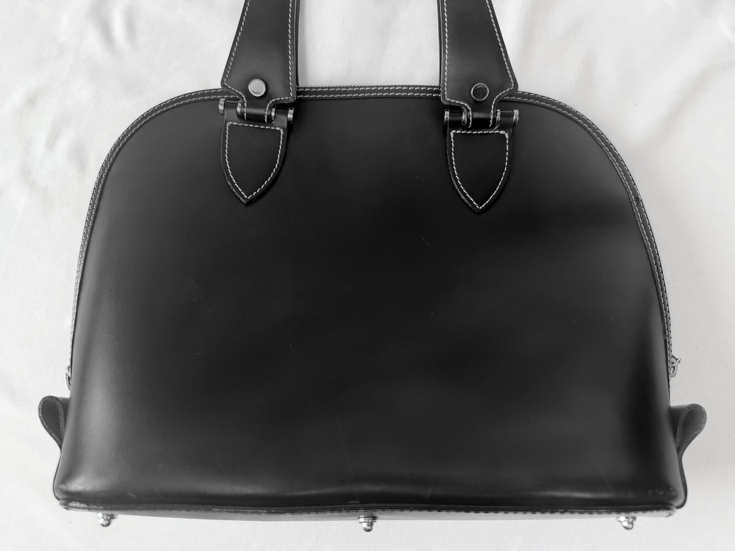 Vintage Dooney and Bourke Toiny Black Smooth Leather Satchel Top Handle Bag