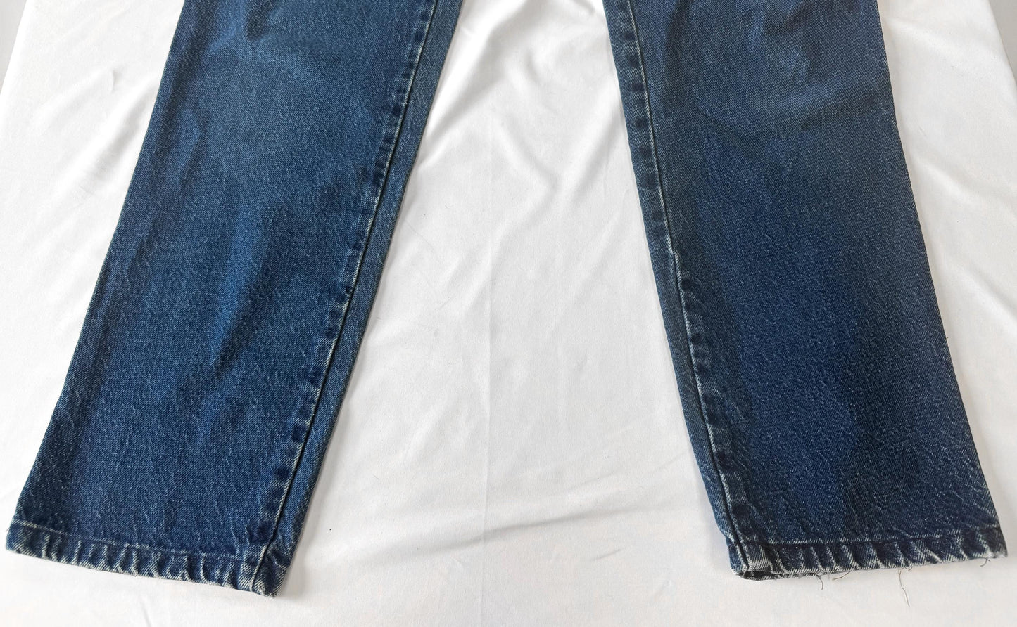 Vintage Rockies Medium/Dark Wash Pocketless Straight Leg Asymmetrical Chevron Yoke Jeans, Women's Sz. 29" x 32", Vintage Western Jeans