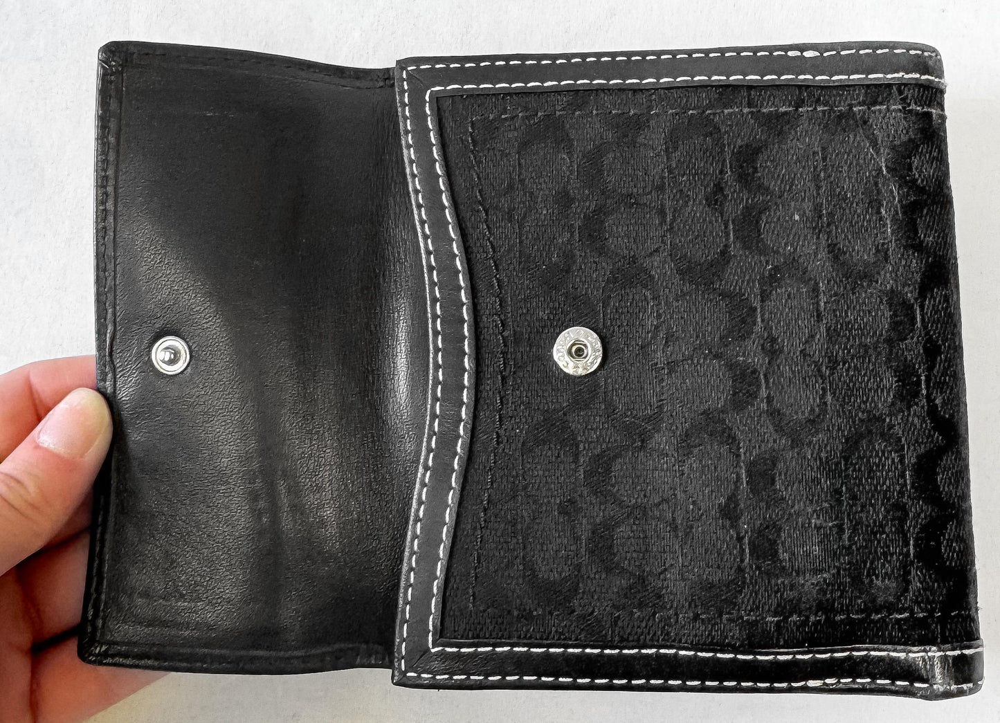Y2K Vintage Coach Soho Signature Buckle Black Canvas Leather Wallet