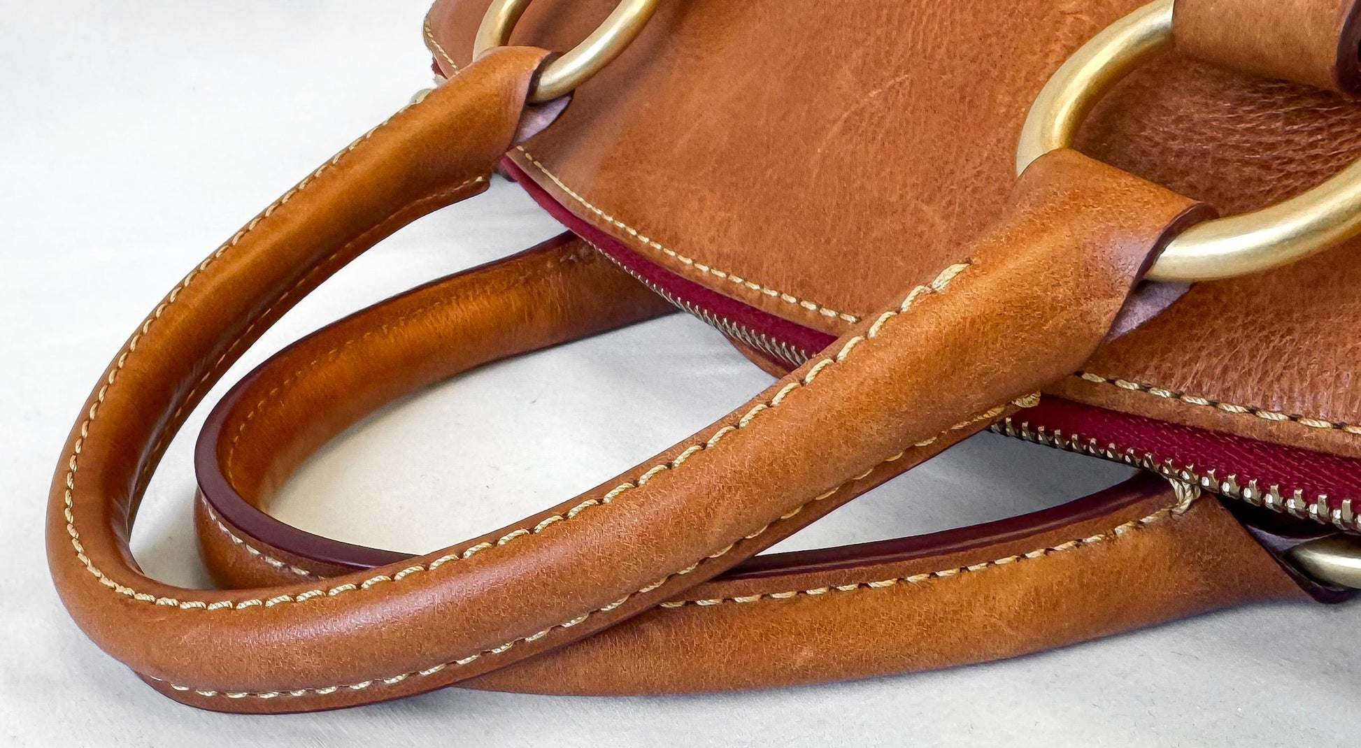 Vintage Dooney and Bourke Florentine Bristol Natural Brown Top Handle Satchel Bag