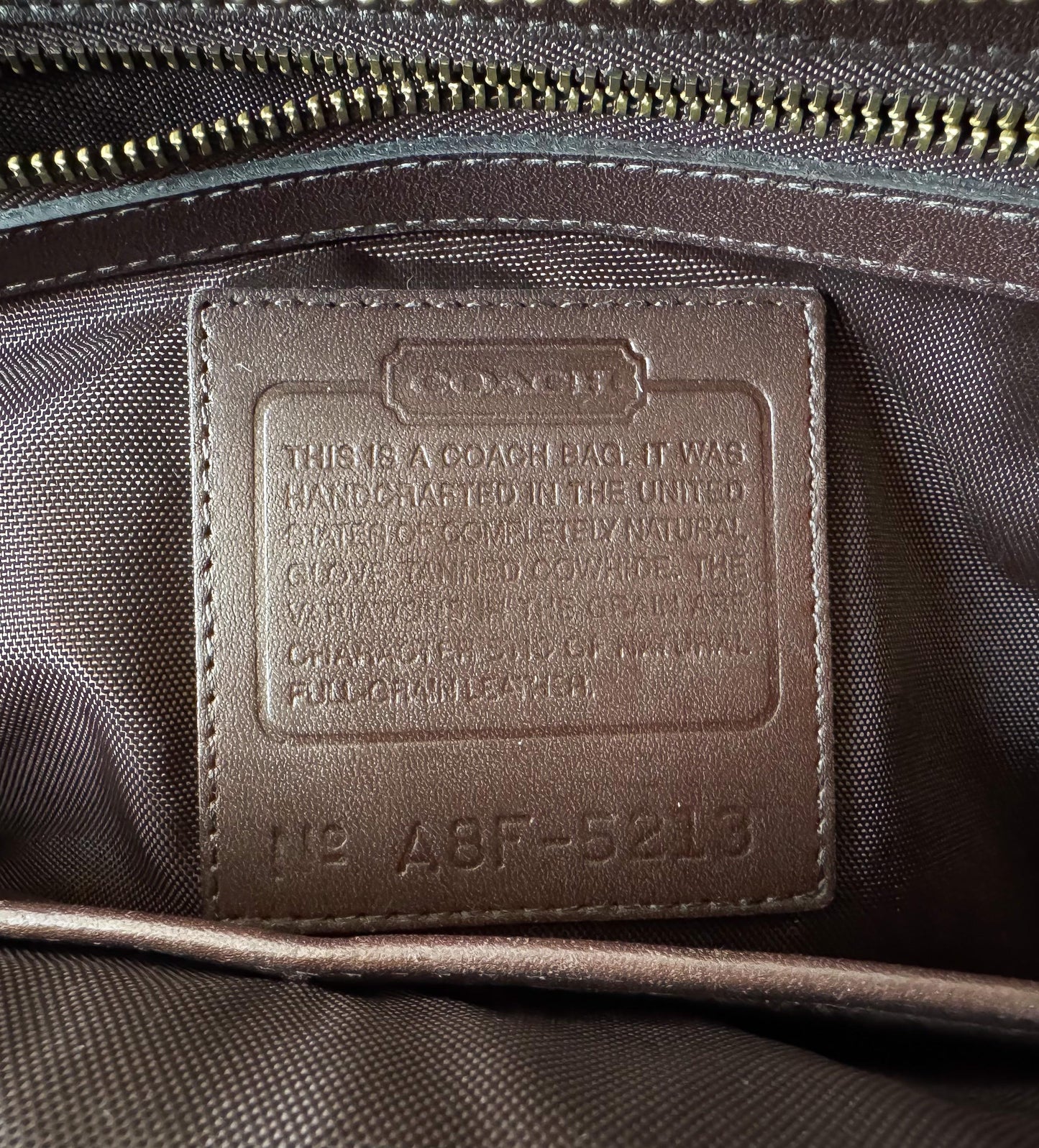 90s Coach Lenox Mahognany Brown Leather Briefcase with Detachable Crossbody Strap, Style 5213