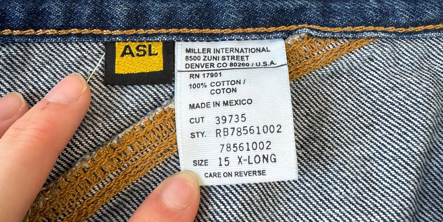Vintage Rockies Dark Wash High Rise Tapered Jeans, Sz. 33" x 37", Vintage Western Jeans