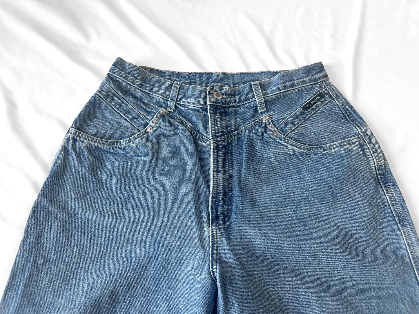 Vintage Rockies Light Wash High Rise Tapered Jeans, Sz. 32" x 36", Vintage Western Jeans