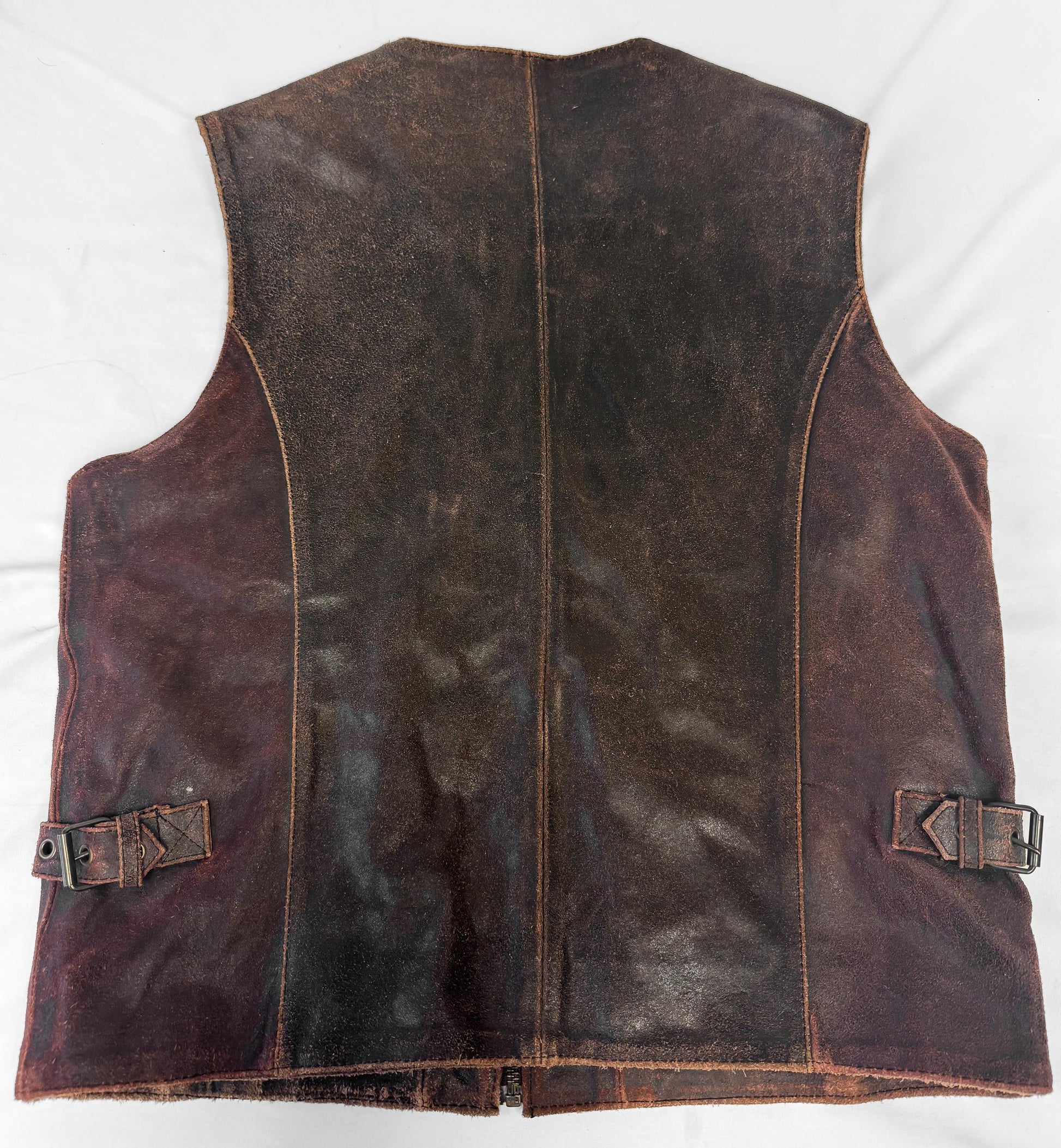 Vintage Wilsons Two Toned Distressed Leather Vest, Men's Sz. XL, Vintage Western Style Unisex Vest