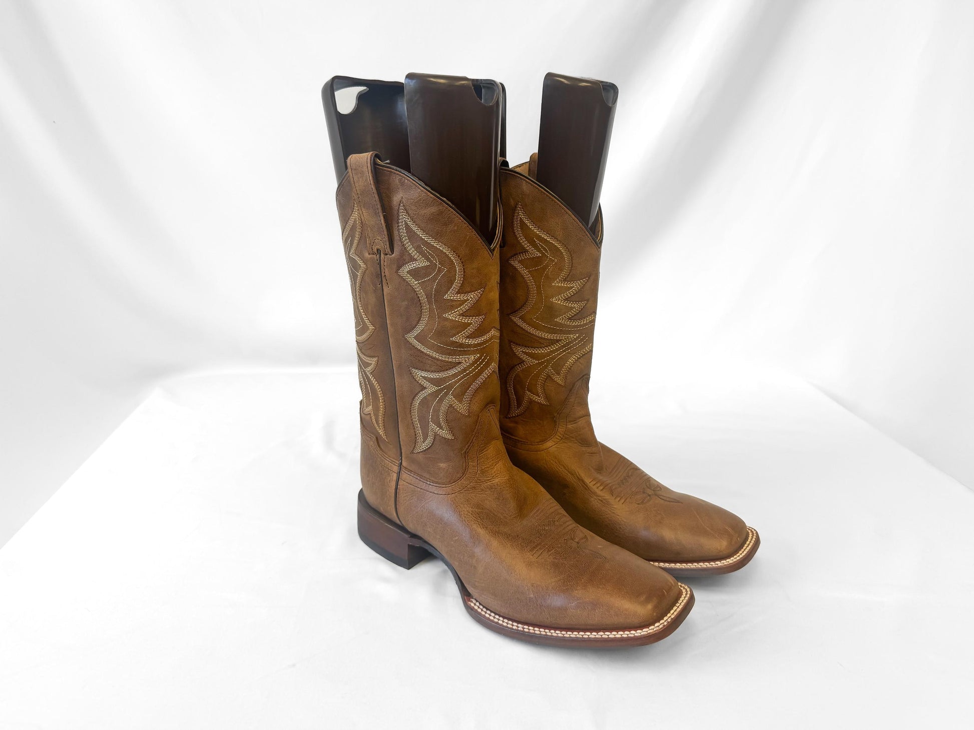 Shyanne Jeannie Brown Leather Square Toe Cowboy Boots, Women's Sz. 9.5B, Western Festival Cowgirl Boots