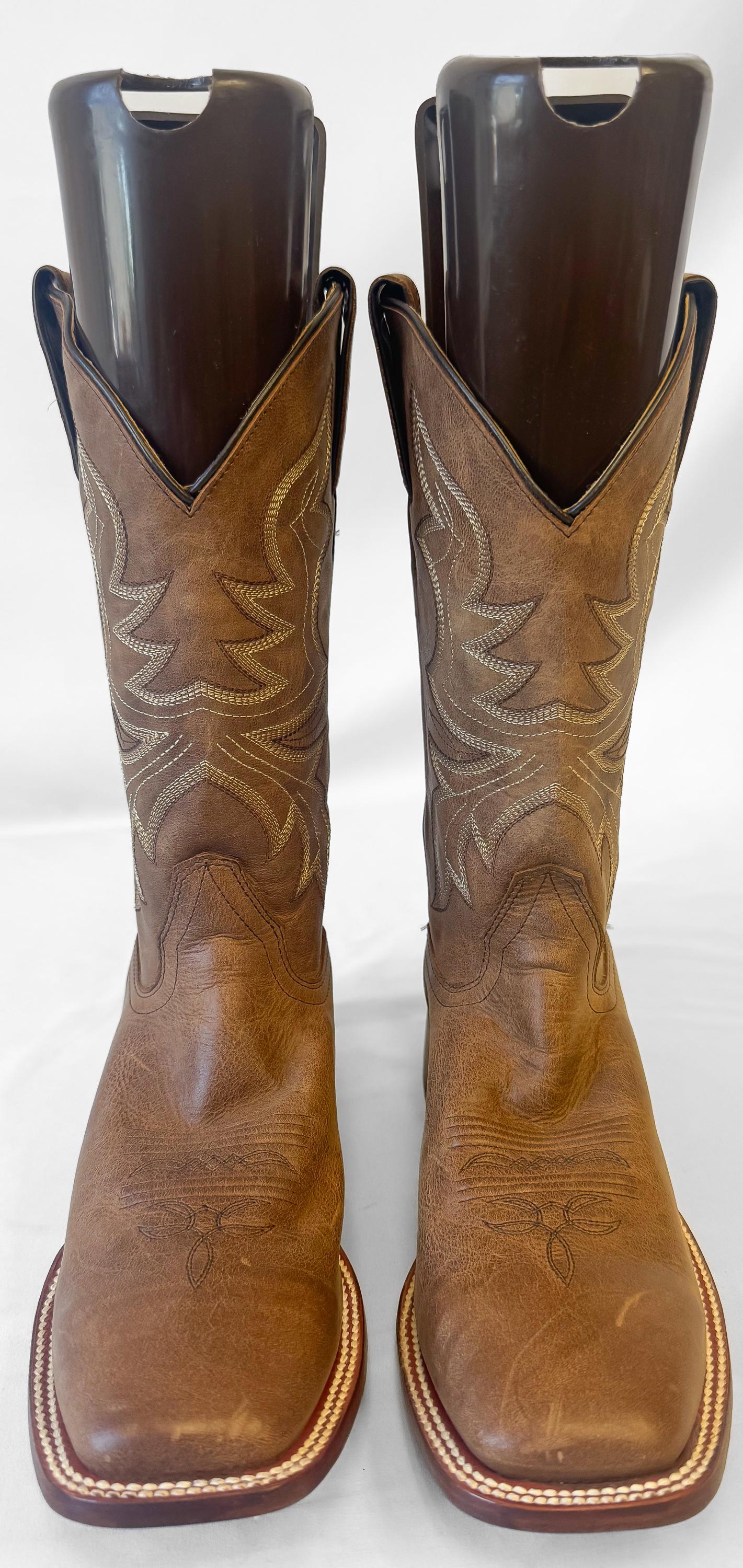 Shyanne Jeannie Brown Leather Square Toe Cowboy Boots, Women's Sz. 9.5B, Western Festival Cowgirl Boots