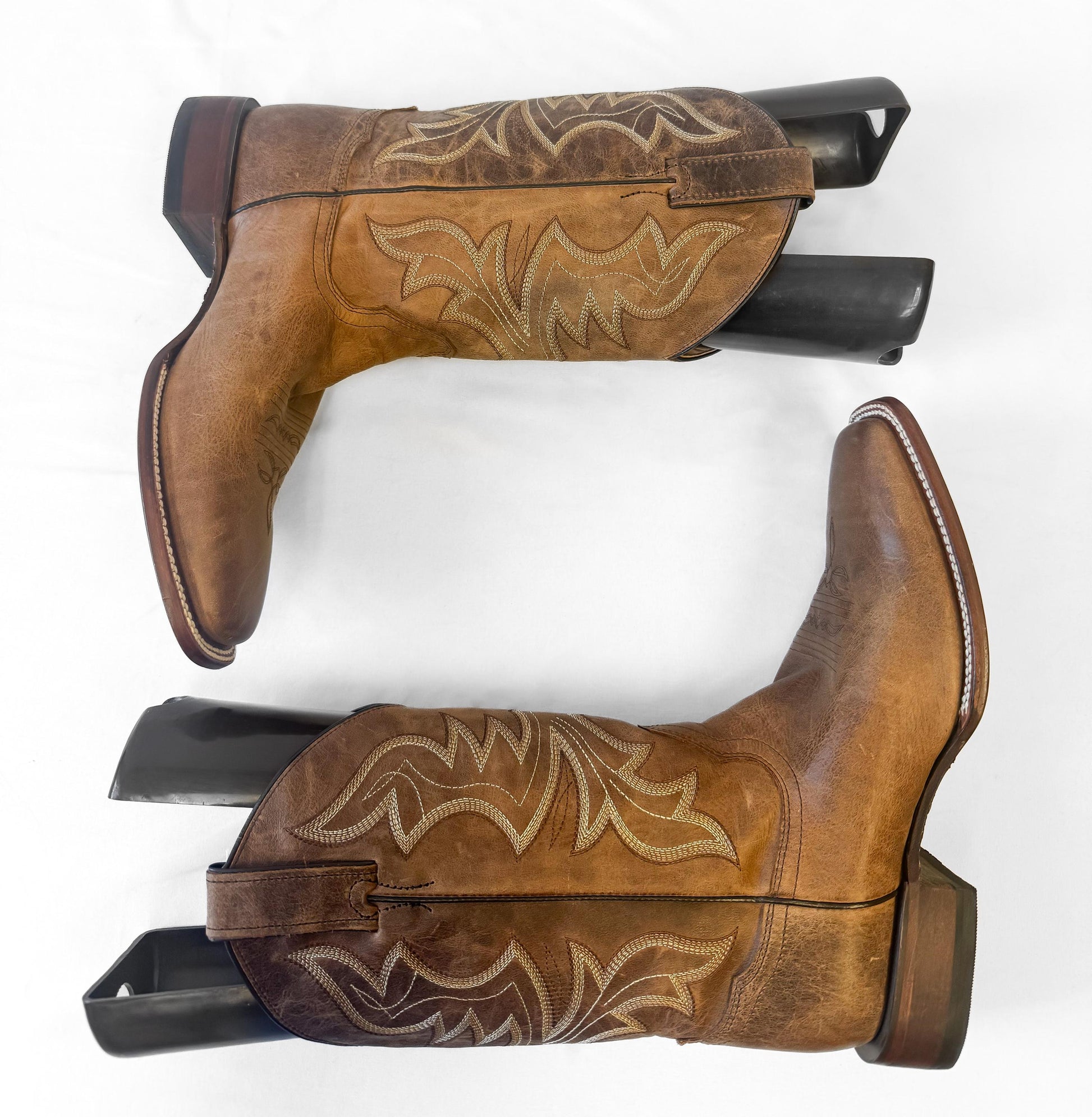 Shyanne Jeannie Brown Leather Square Toe Cowboy Boots, Women's Sz. 9.5B, Western Festival Cowgirl Boots