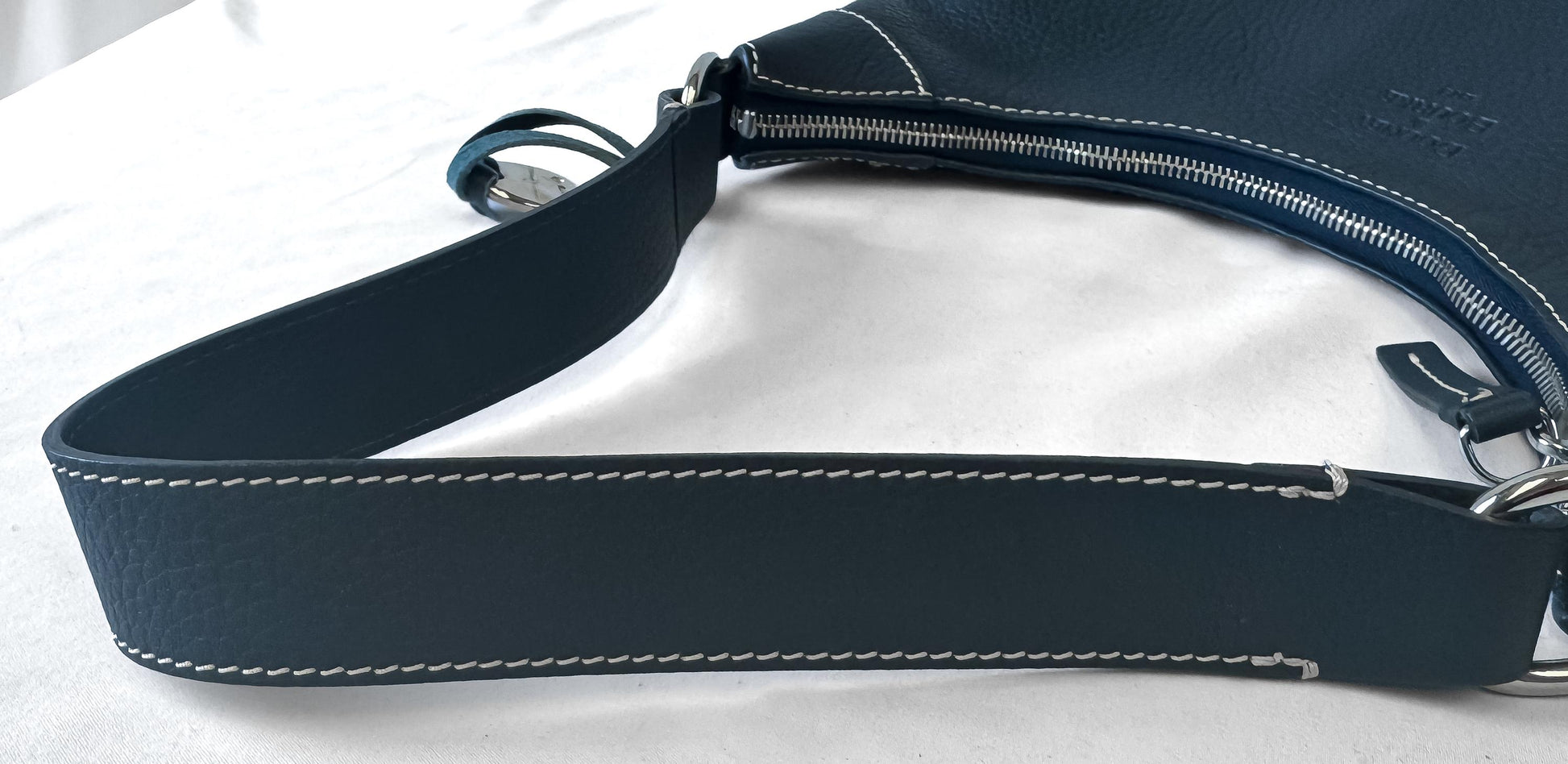 Vintage Style Dooney and Bourke Dark Navy Pebbled Hobo Shoulder Bag