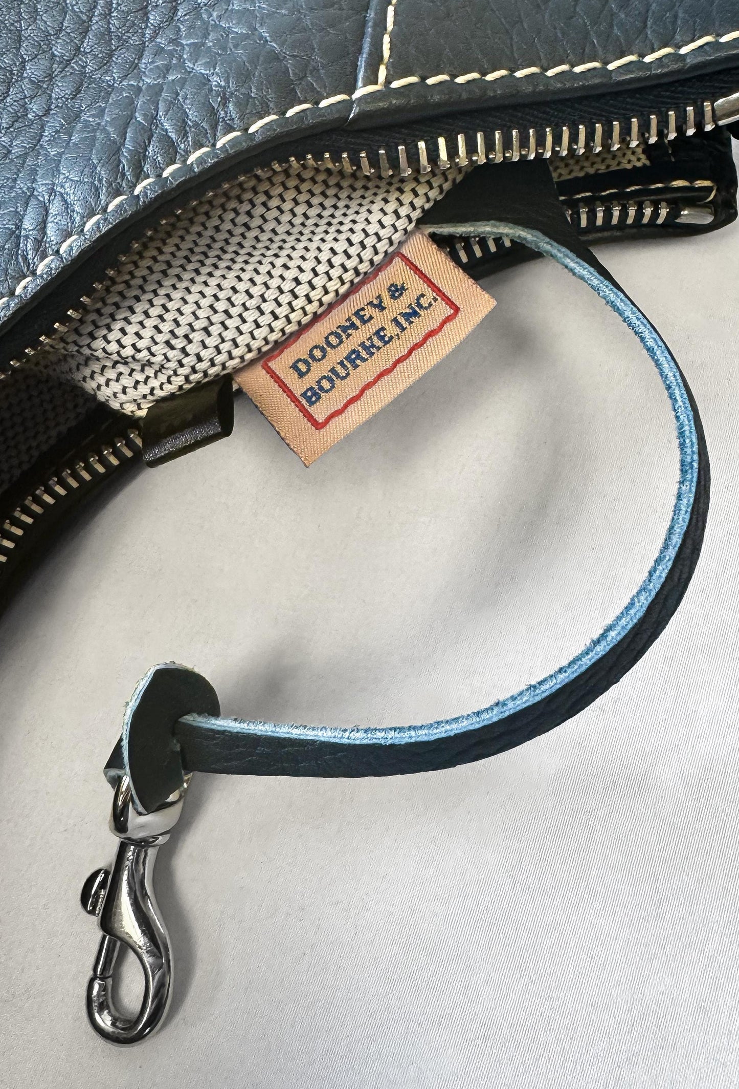 Vintage Style Dooney and Bourke Dark Navy Pebbled Hobo Shoulder Bag