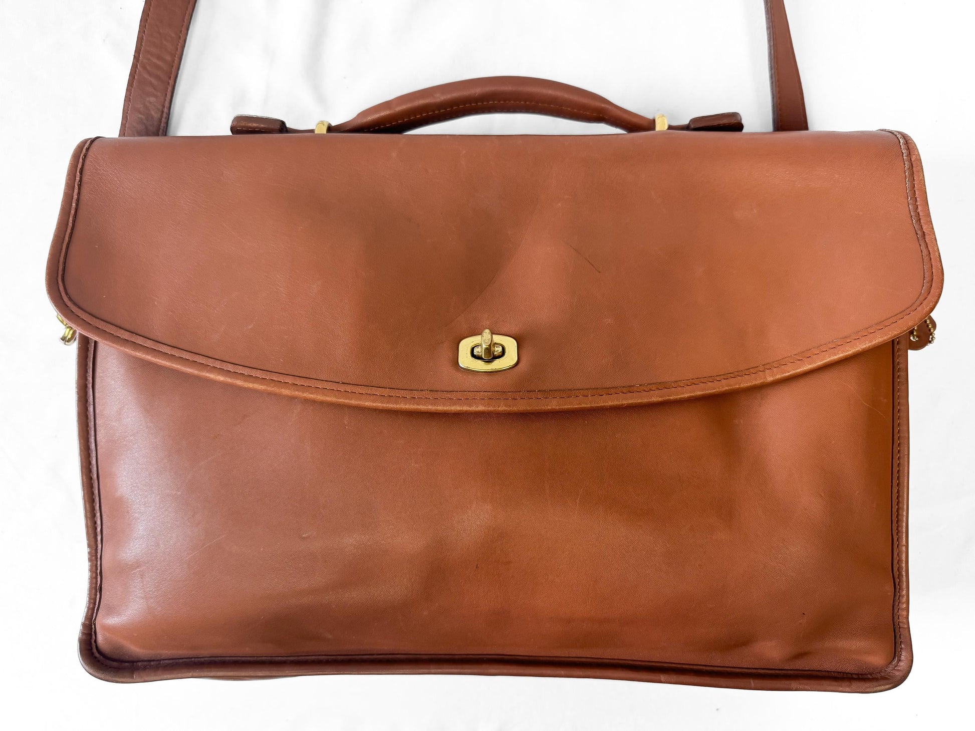Vintage Coach British Tan Brown Lexington Leather Briefcase, Style 5265, Vintage Rare Collectors Coach Bag