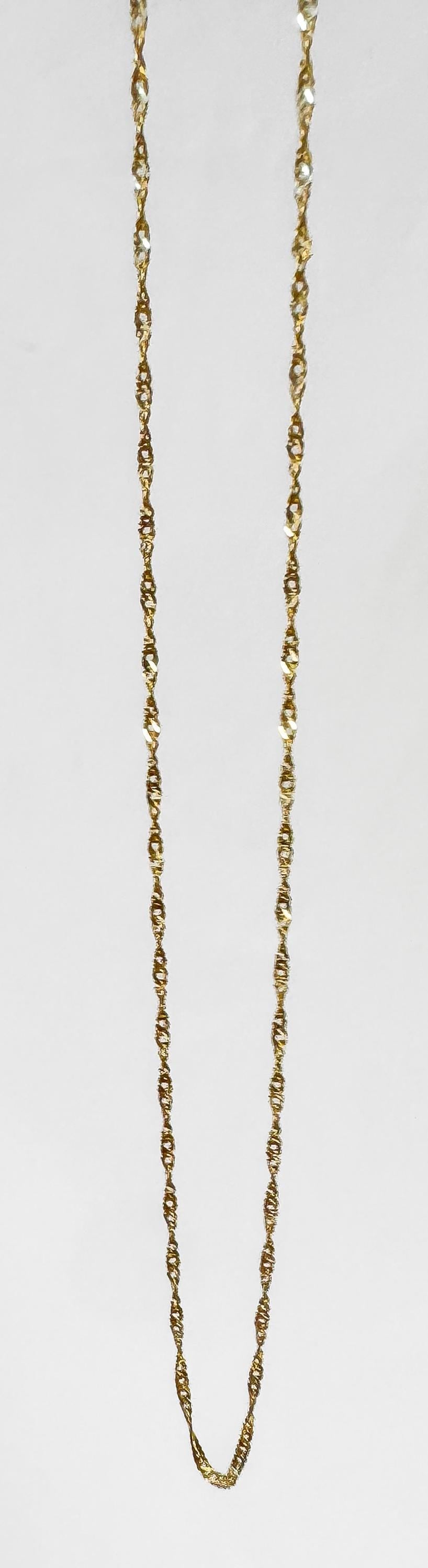 Vintage OroAmerica 14K Yellow Gold Twisted Serpentine Chain Approx. 18" Approximately 1mm Width, Simple Dainty Minimalist Layering Chain