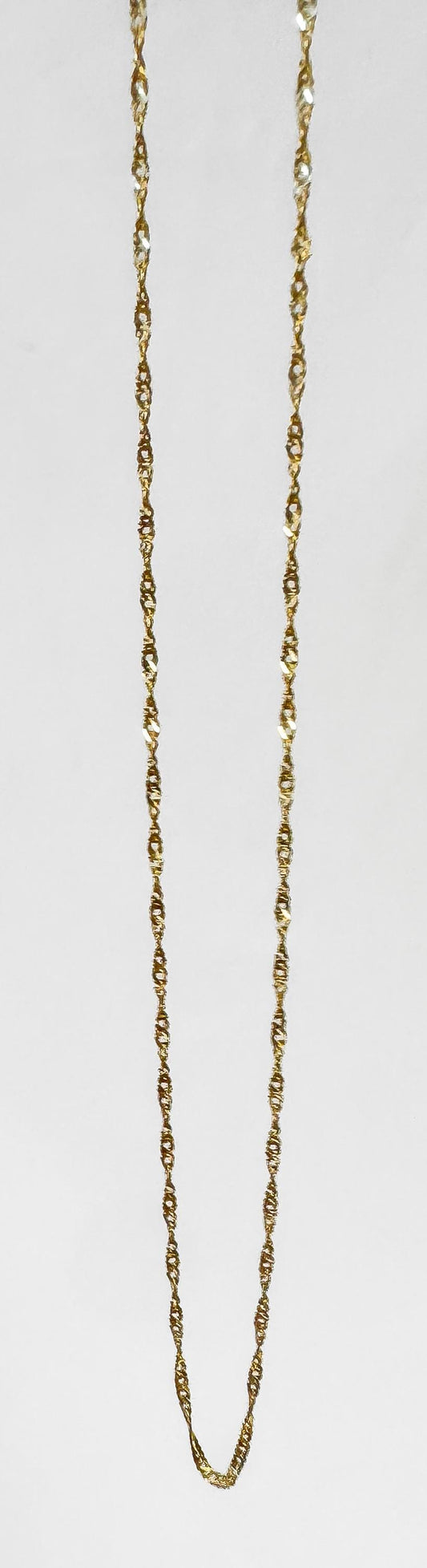 Vintage OroAmerica 14K Yellow Gold Twisted Serpentine Chain Approx. 18" Approximately 1mm Width, Simple Dainty Minimalist Layering Chain