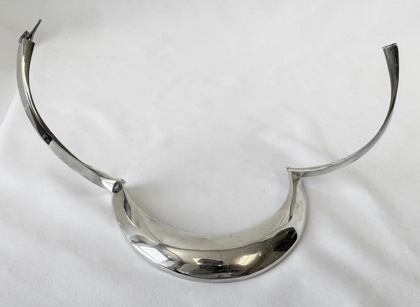 Vintage 925 Sterling Silver Mexico Tapered Hinged Choker Necklace, Approximately 12 Inches, Unique Simple Unisex Statement Necklace