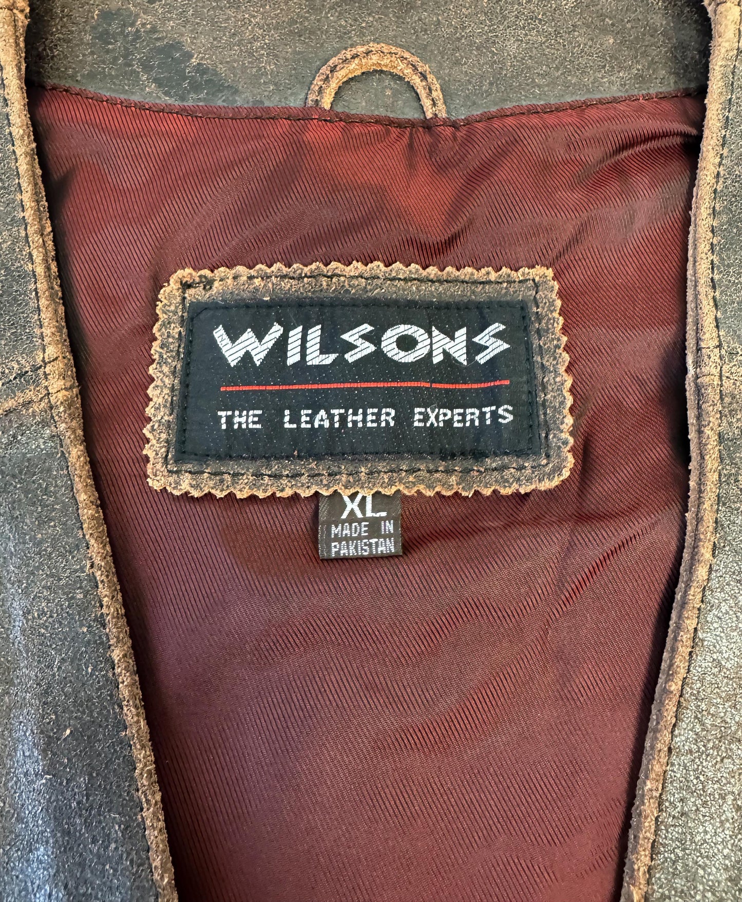 Vintage Wilsons Two Toned Distressed Leather Vest, Men's Sz. XL, Vintage Western Style Unisex Vest
